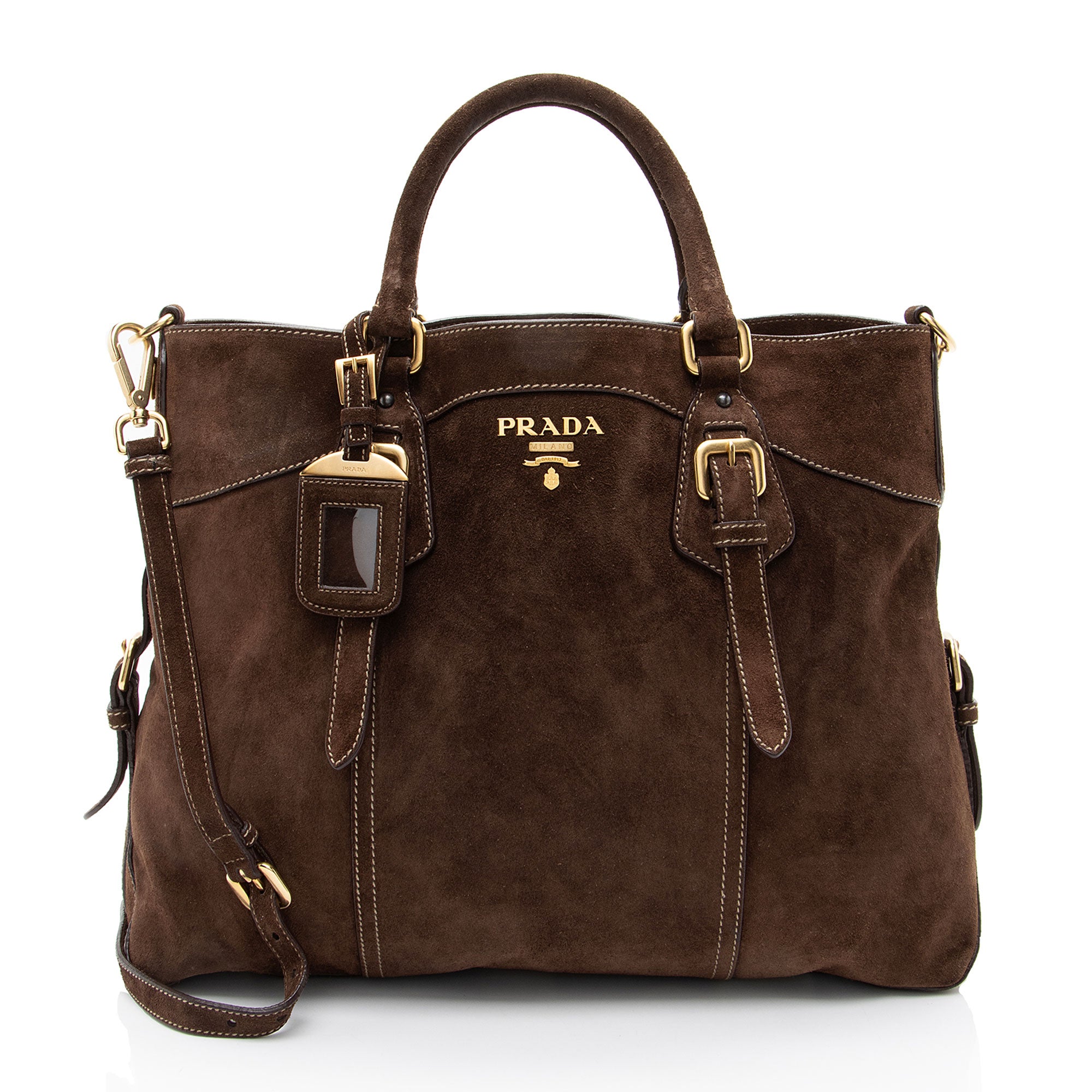 Prada Scamosciato Suede Convertible Satchel