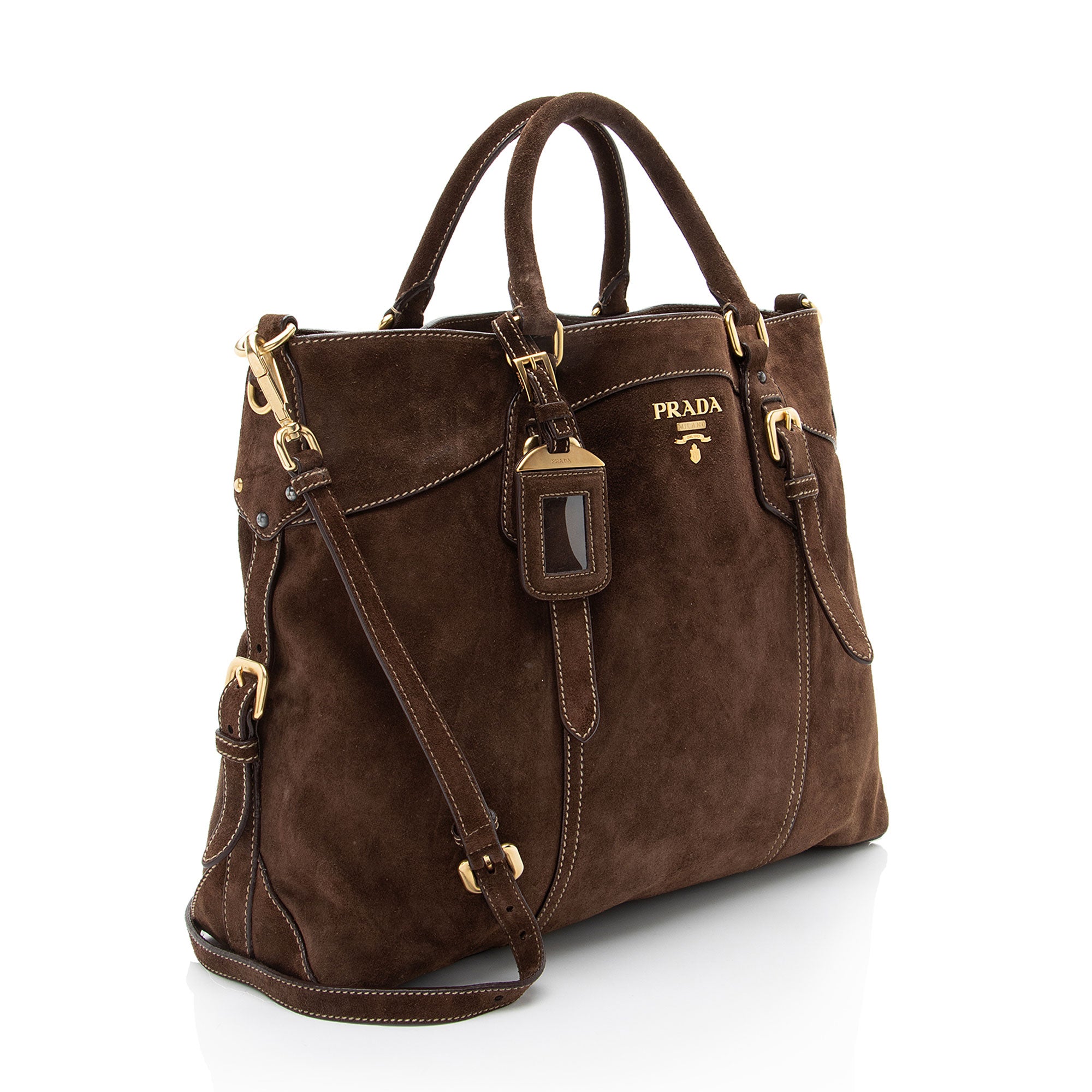 Prada Scamosciato Suede Convertible Satchel