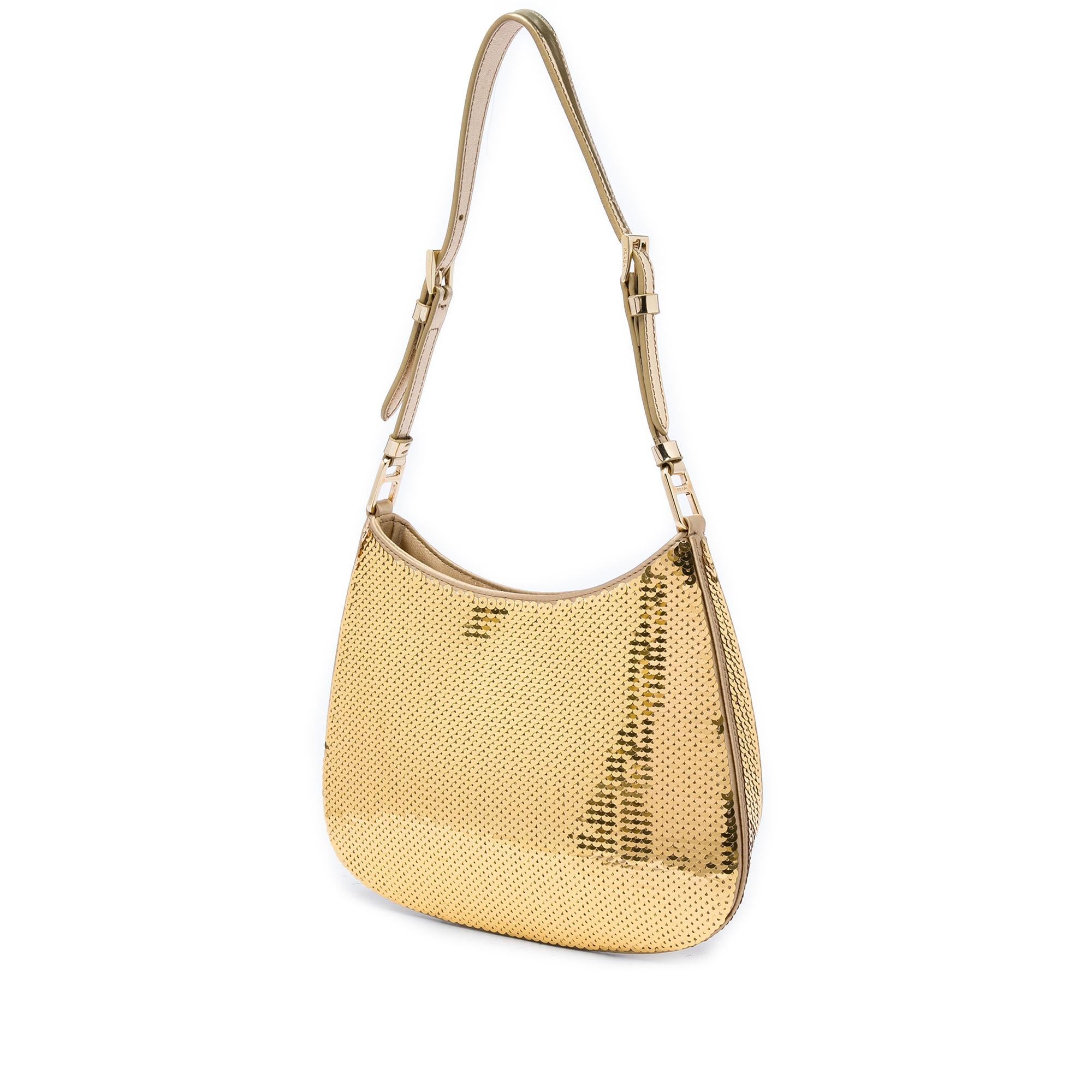 Prada Sequin Embellished Satin Cleo Shoulder Bag