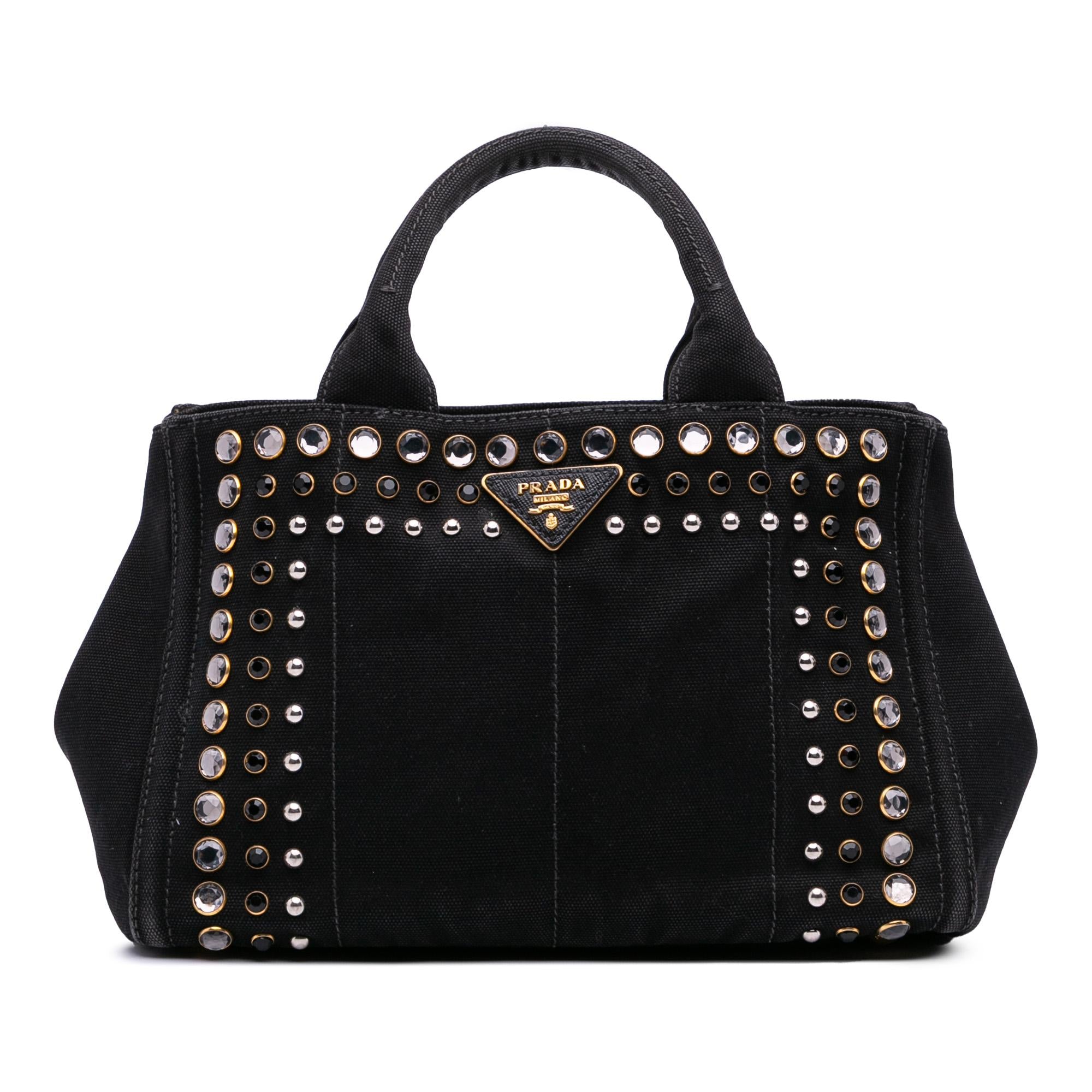 Prada Small Canvas Canapa Bijoux Satchel