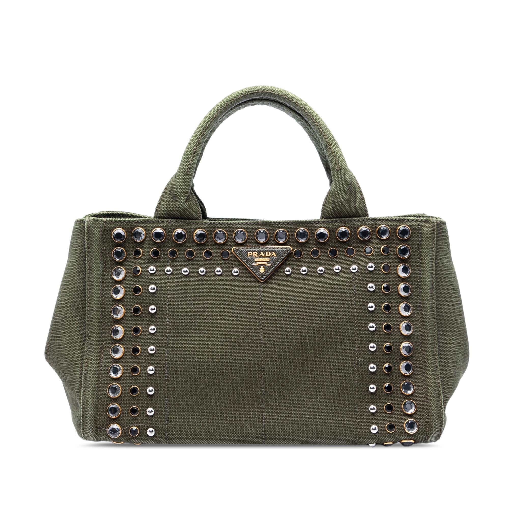 Prada Small Canvas Canapa Bijoux Satchel