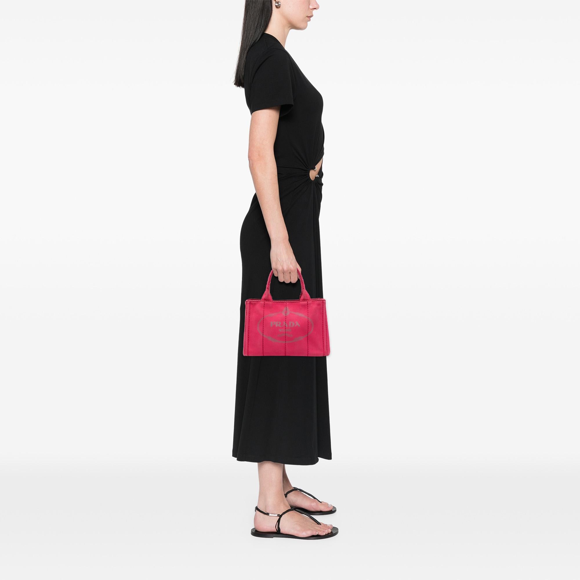 Prada Small Canvas Canapa Logo Satchel