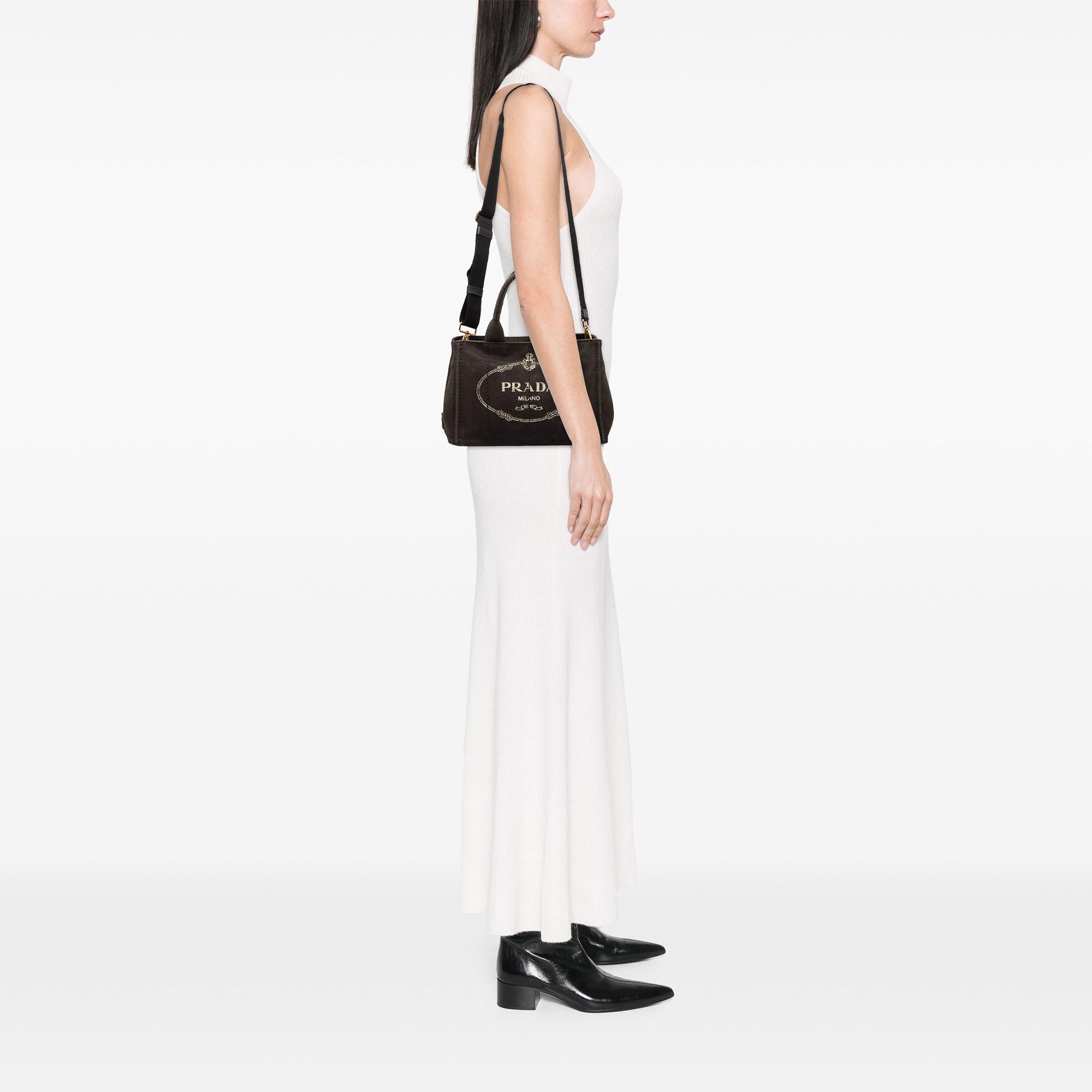 Prada Small Canvas Canapa Logo Tote