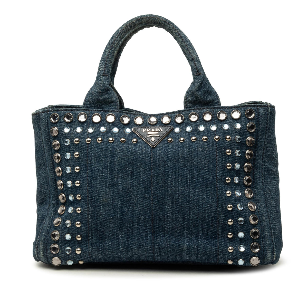 Prada Small Denim Canapa Bijoux Satchel