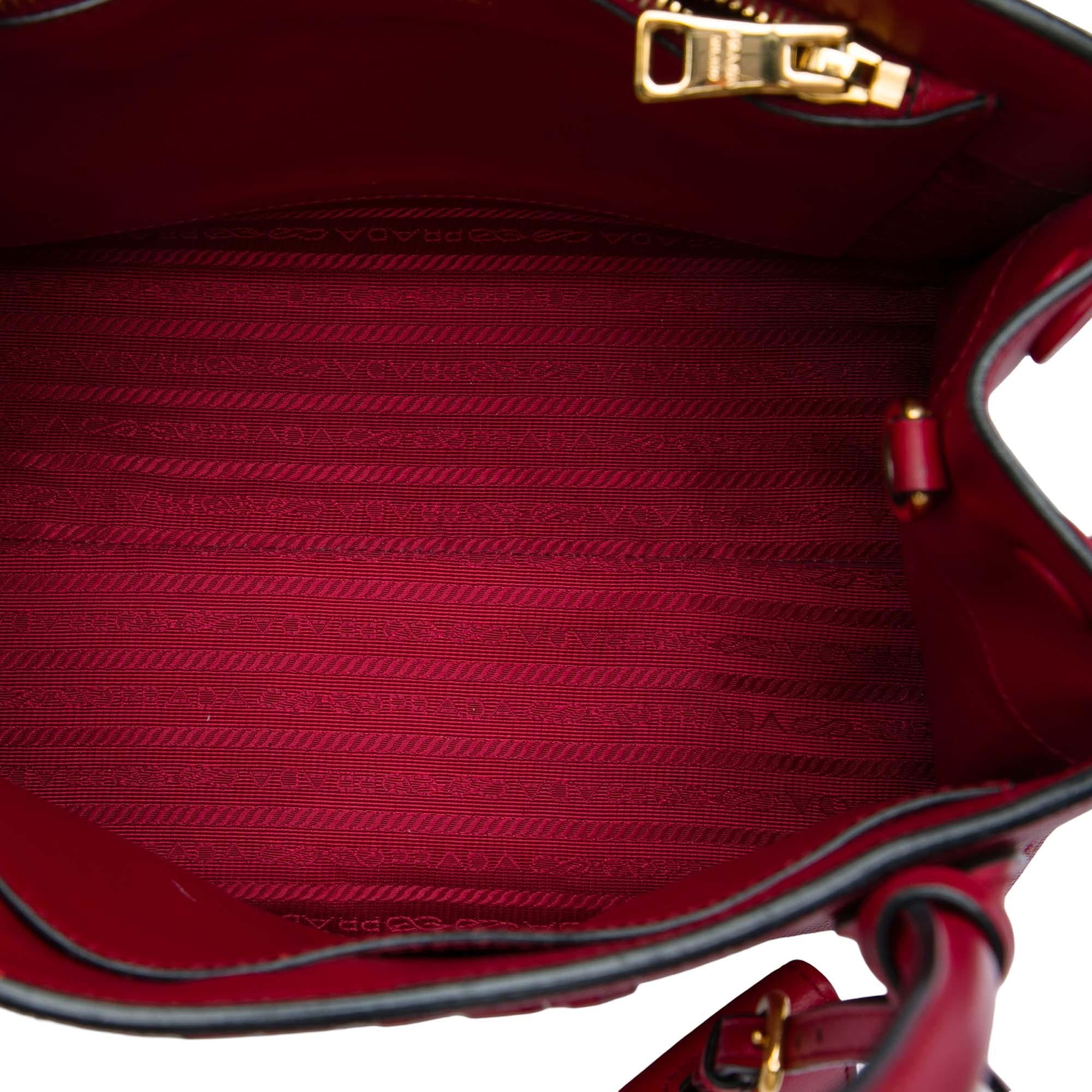 Prada Small Saffiano Cuir Monochrome Top Handle Tote