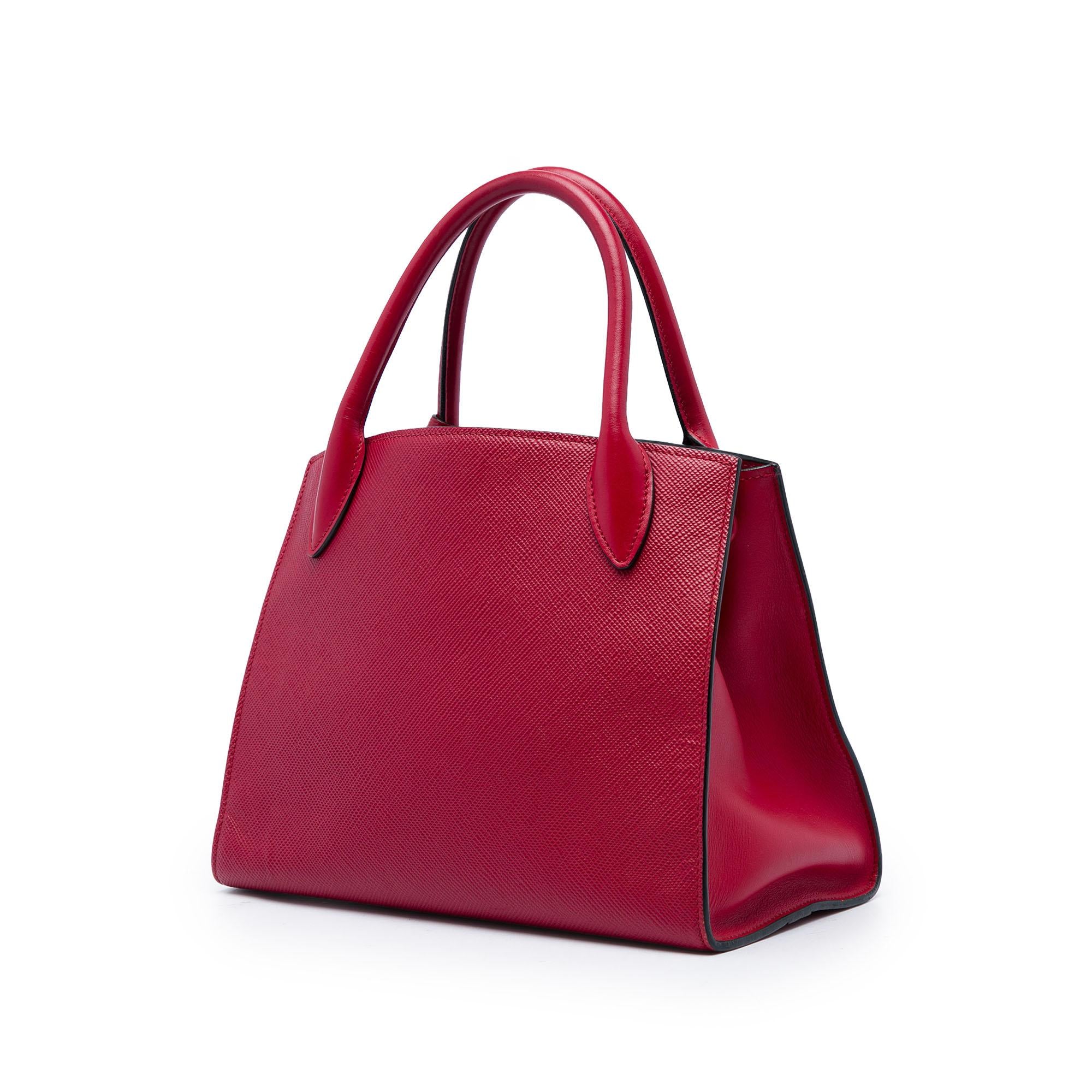 Prada Small Saffiano Cuir Monochrome Top Handle Tote