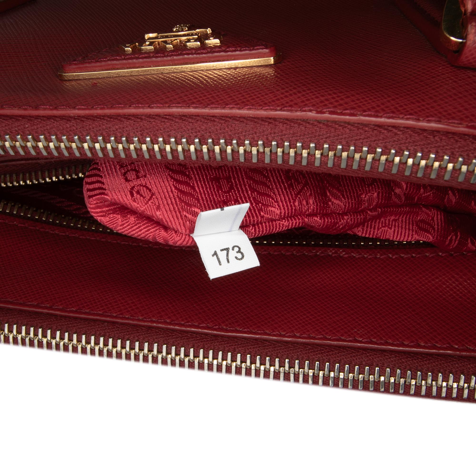 Prada Small Saffiano Lux Galleria Double Zip Satchel