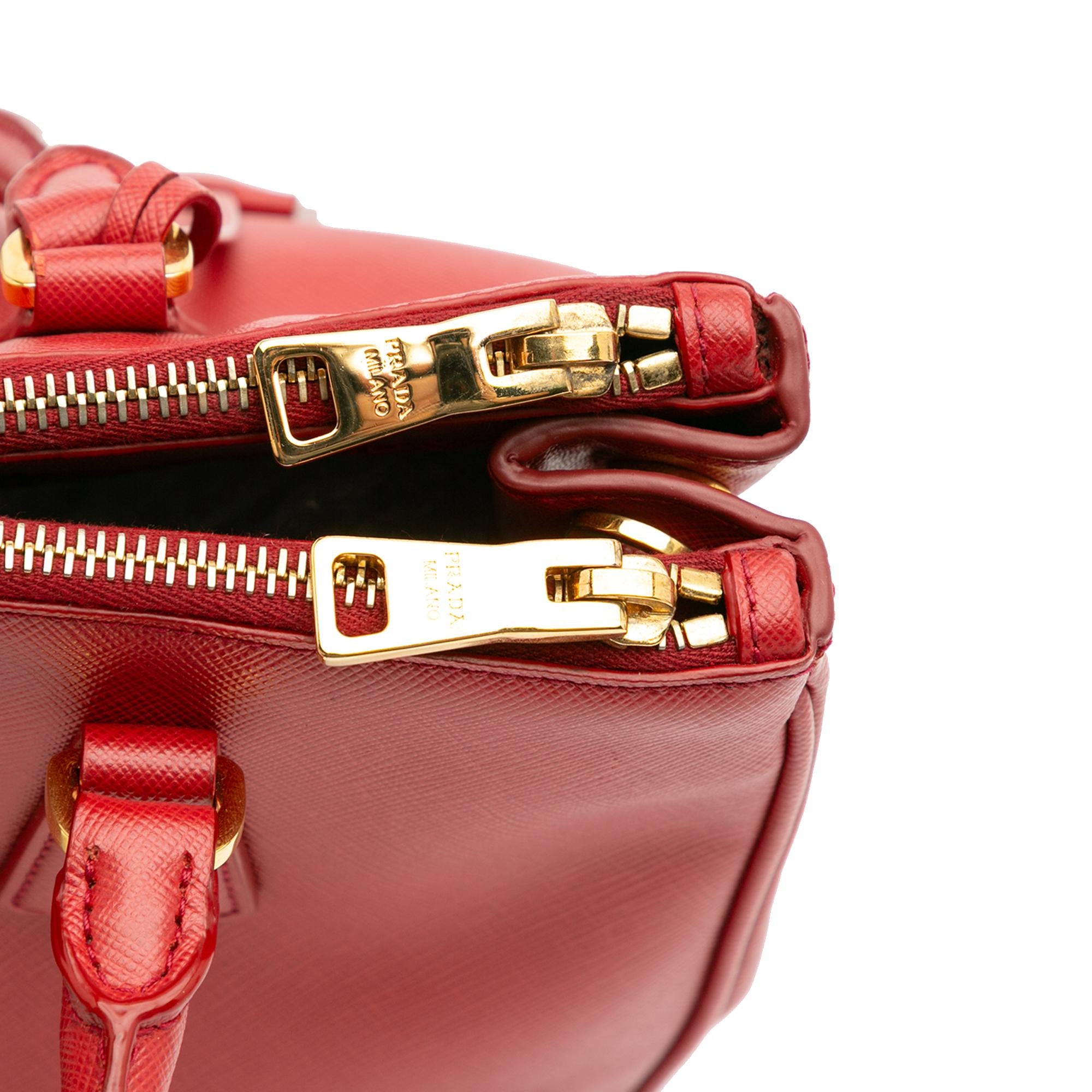 Prada Small Saffiano Lux Galleria Double Zip Satchel