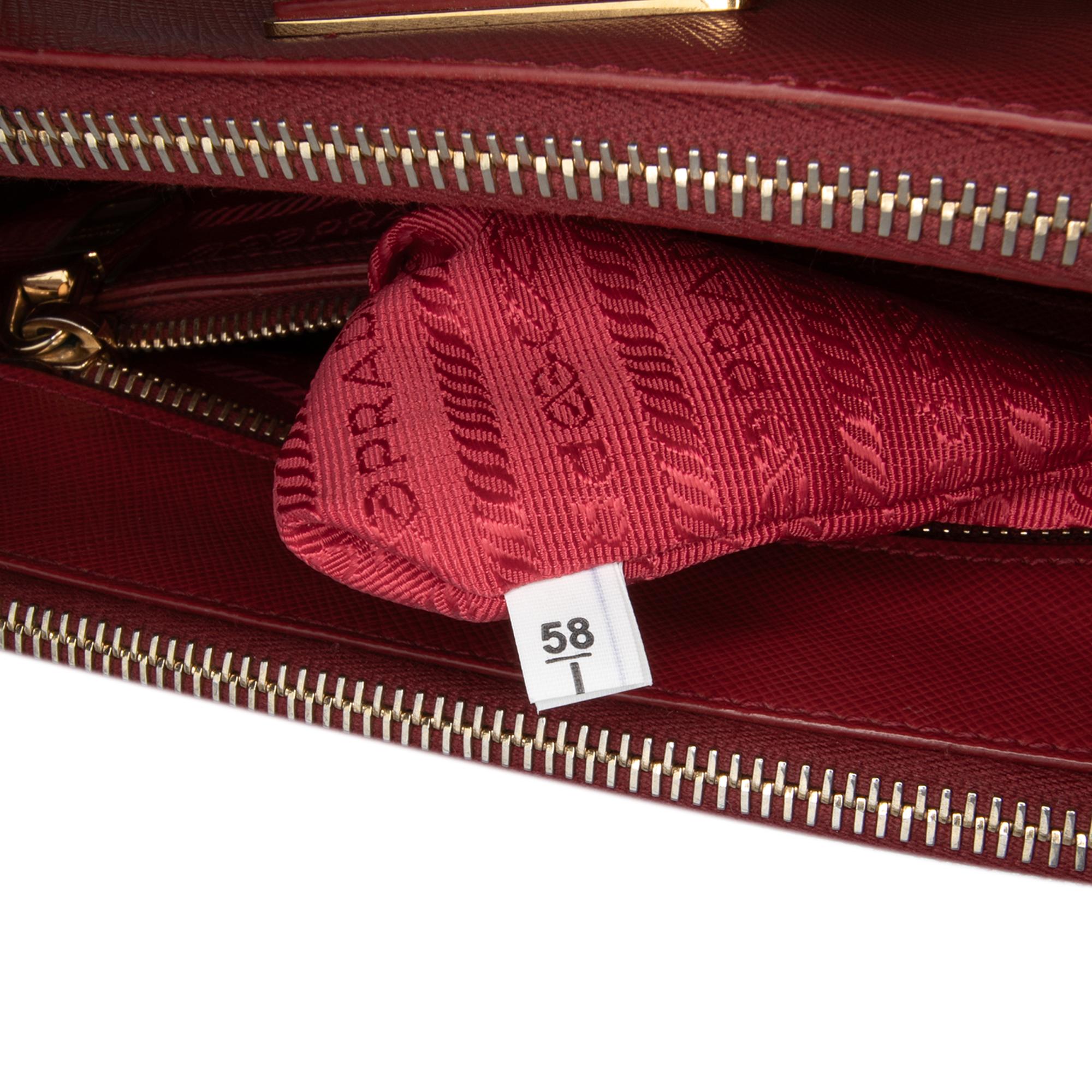 Prada Small Saffiano Lux Galleria Double Zip Satchel