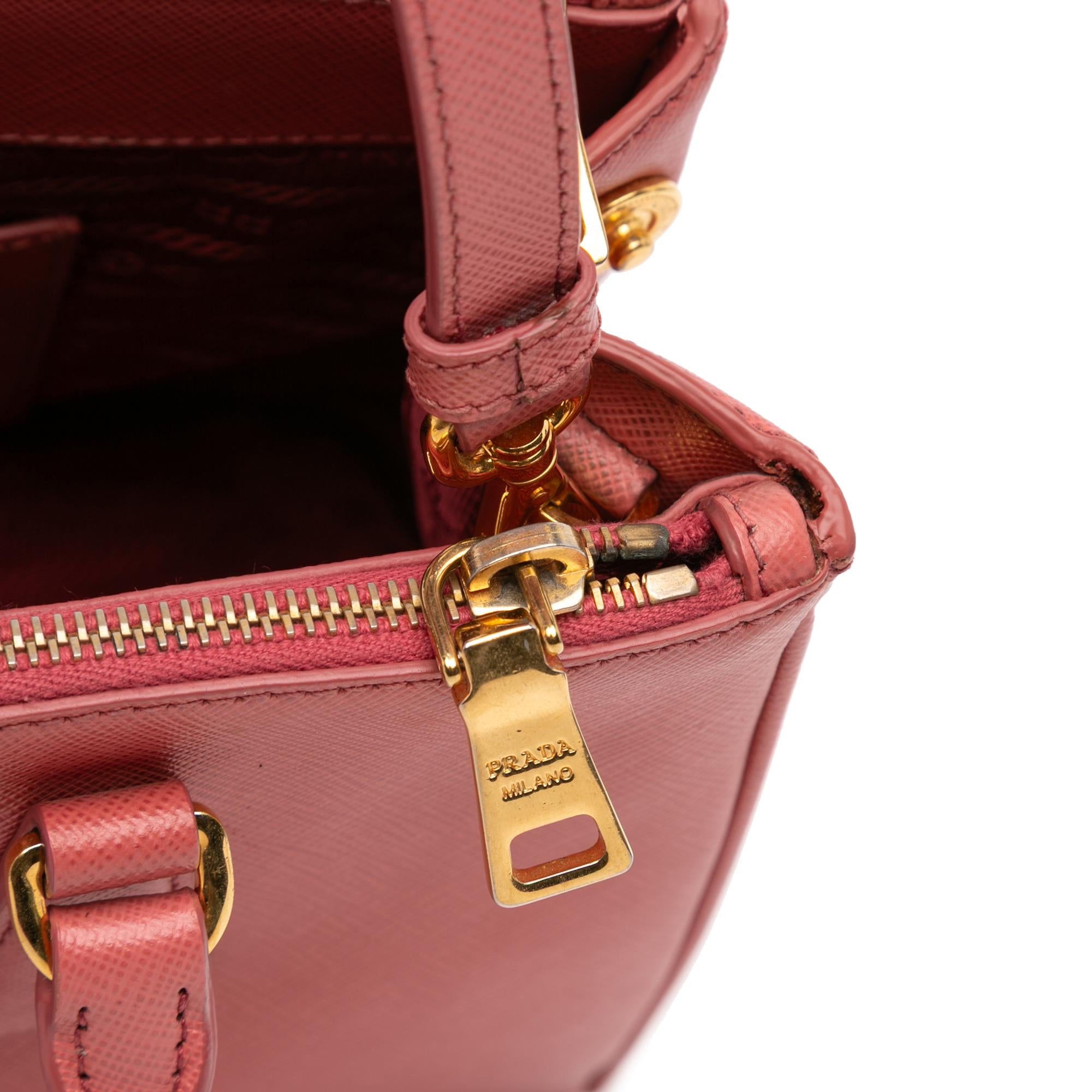 Prada Small Saffiano Lux Galleria Double Zip Satchel