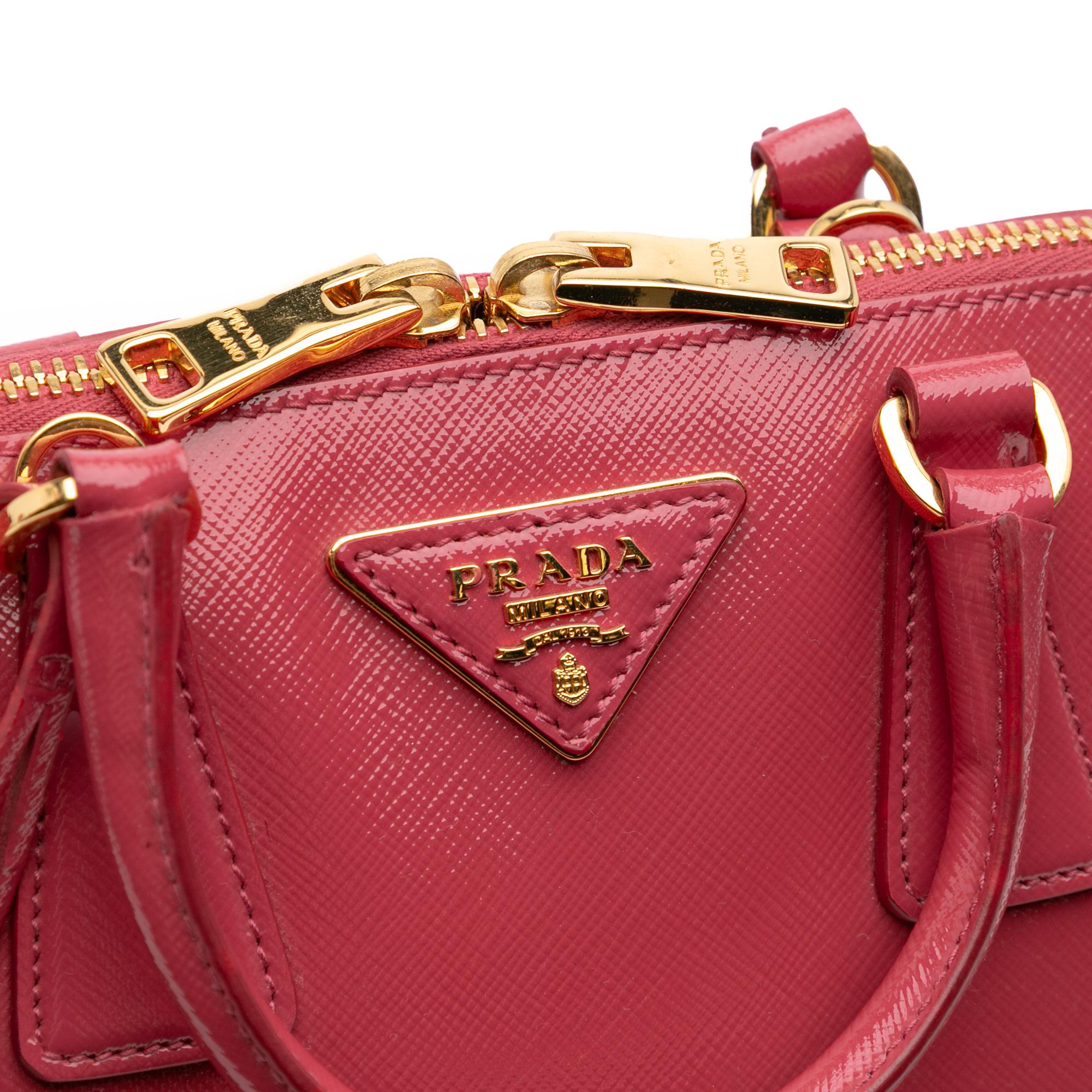 Prada Small Saffiano Vernice Promenade Satchel