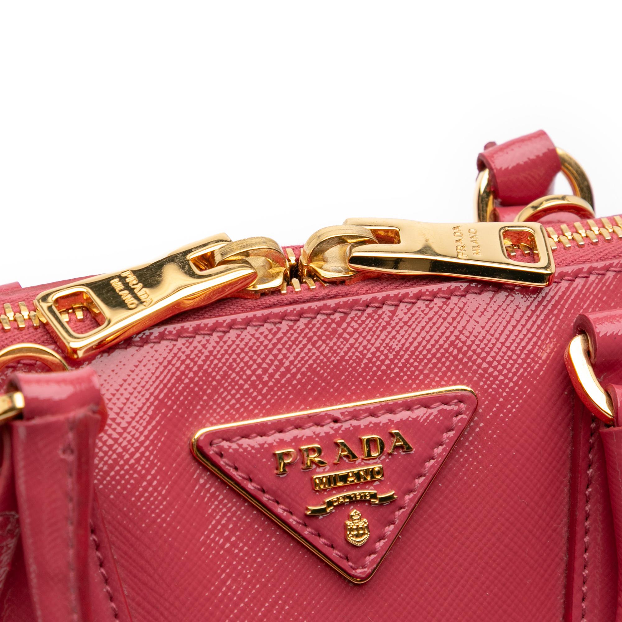 Prada Small Saffiano Vernice Promenade Satchel