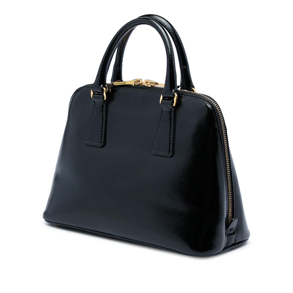 Prada Small Saffiano Vernice Promenade Satchel