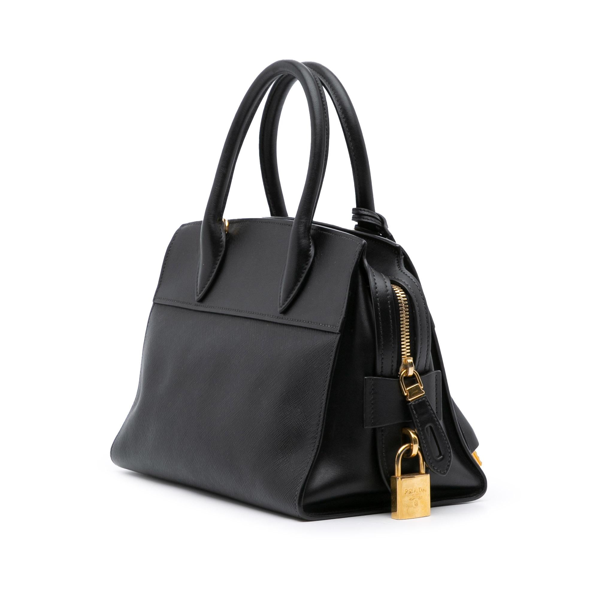 Prada Small Saffiano and City Calf Esplanade Satchel