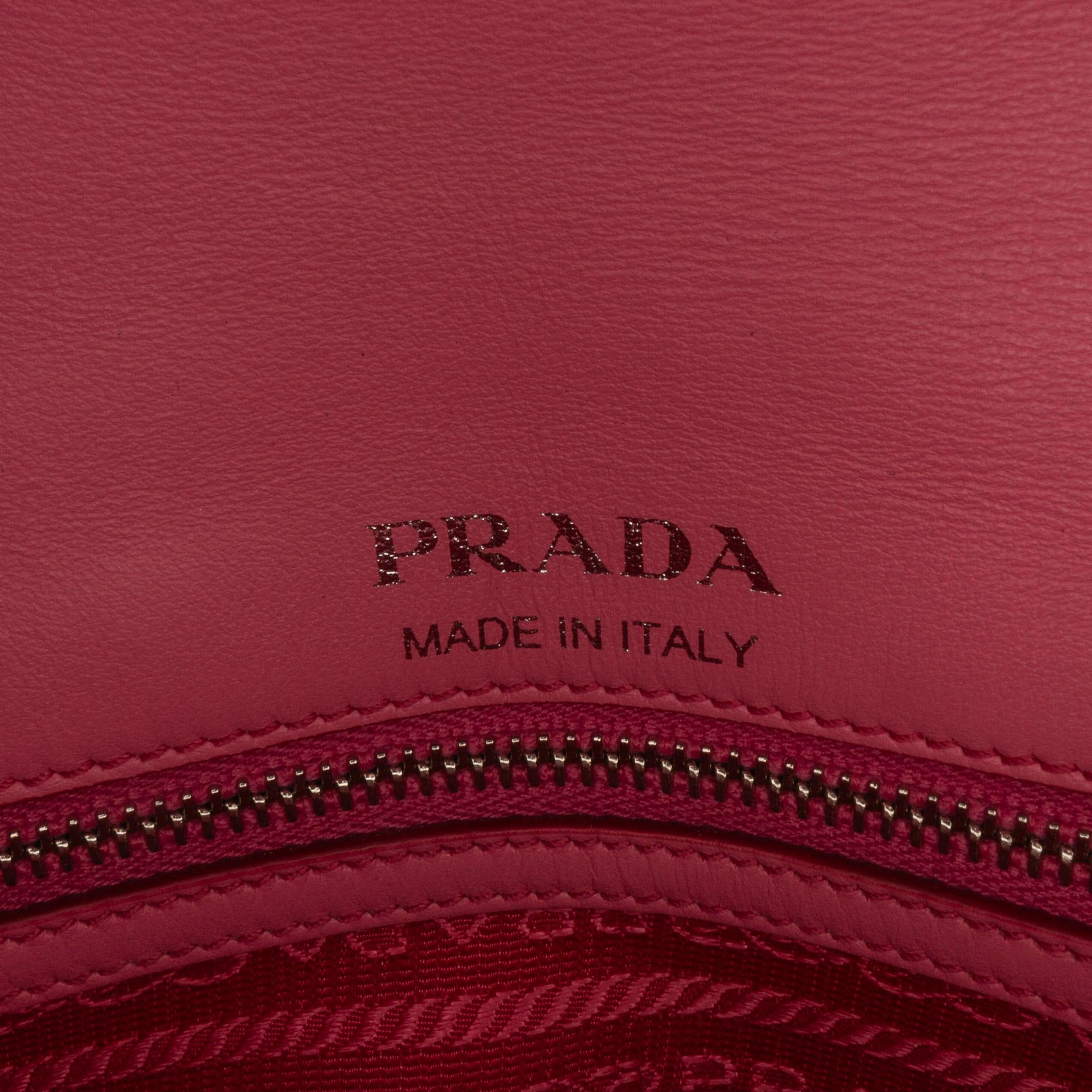Prada Small Soft Calf Impunture Diagramme Bag (SHG-Bm4bri)