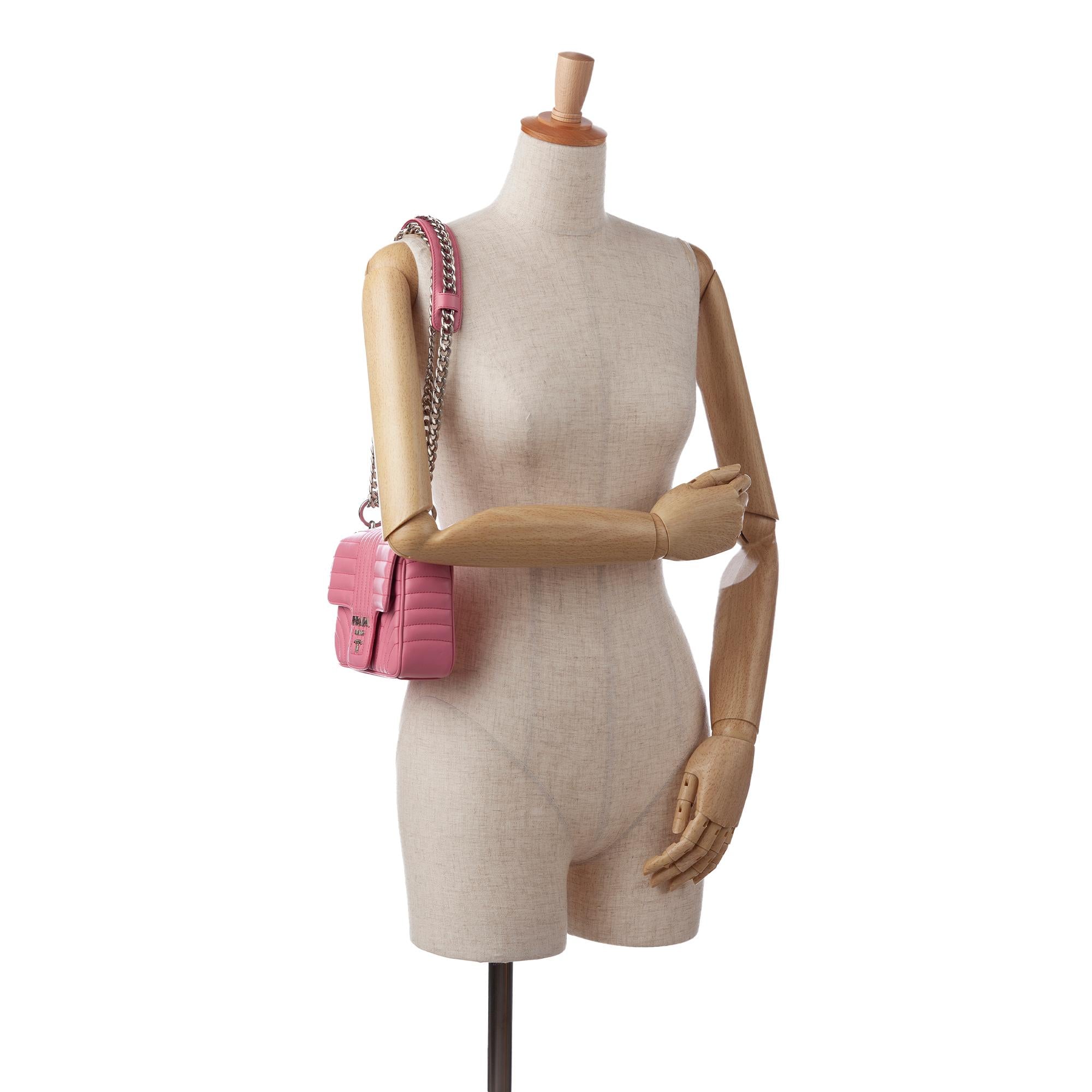 Prada Small Soft Calf Impunture Diagramme Bag (SHG-Bm4bri)