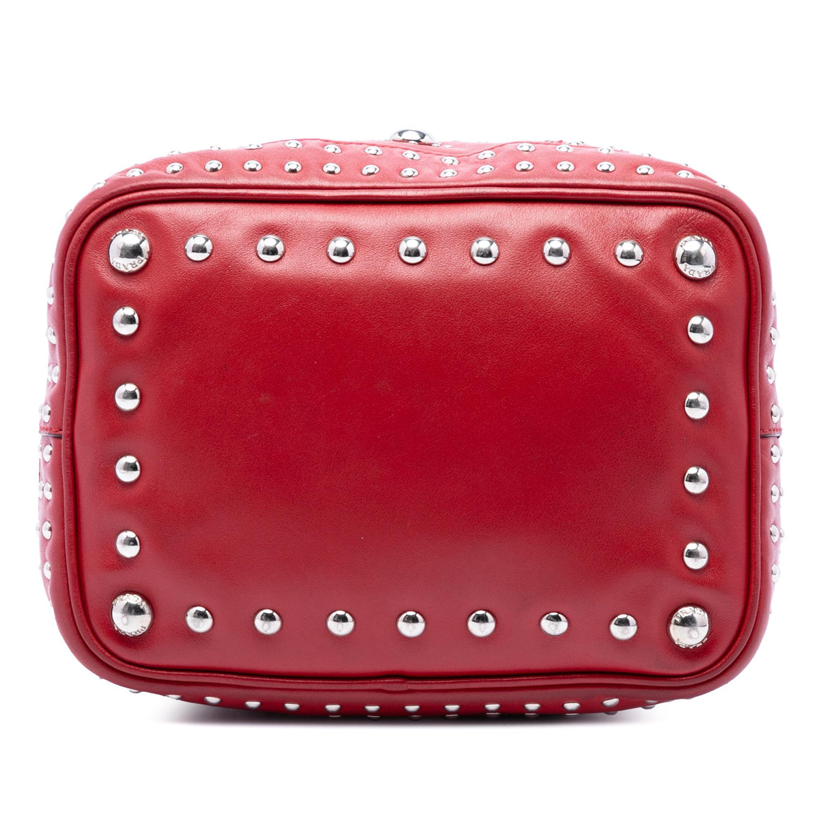 Prada Small Soft Calf Studded Bucket Bag