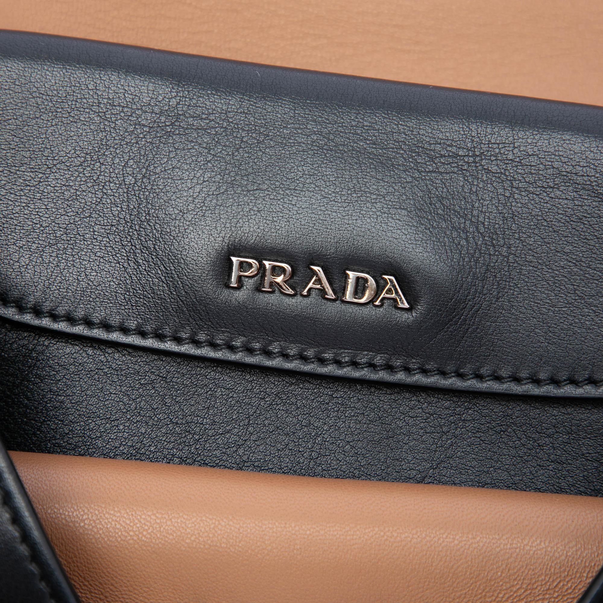 Prada Soft Calf Double Turnlock Satchel
