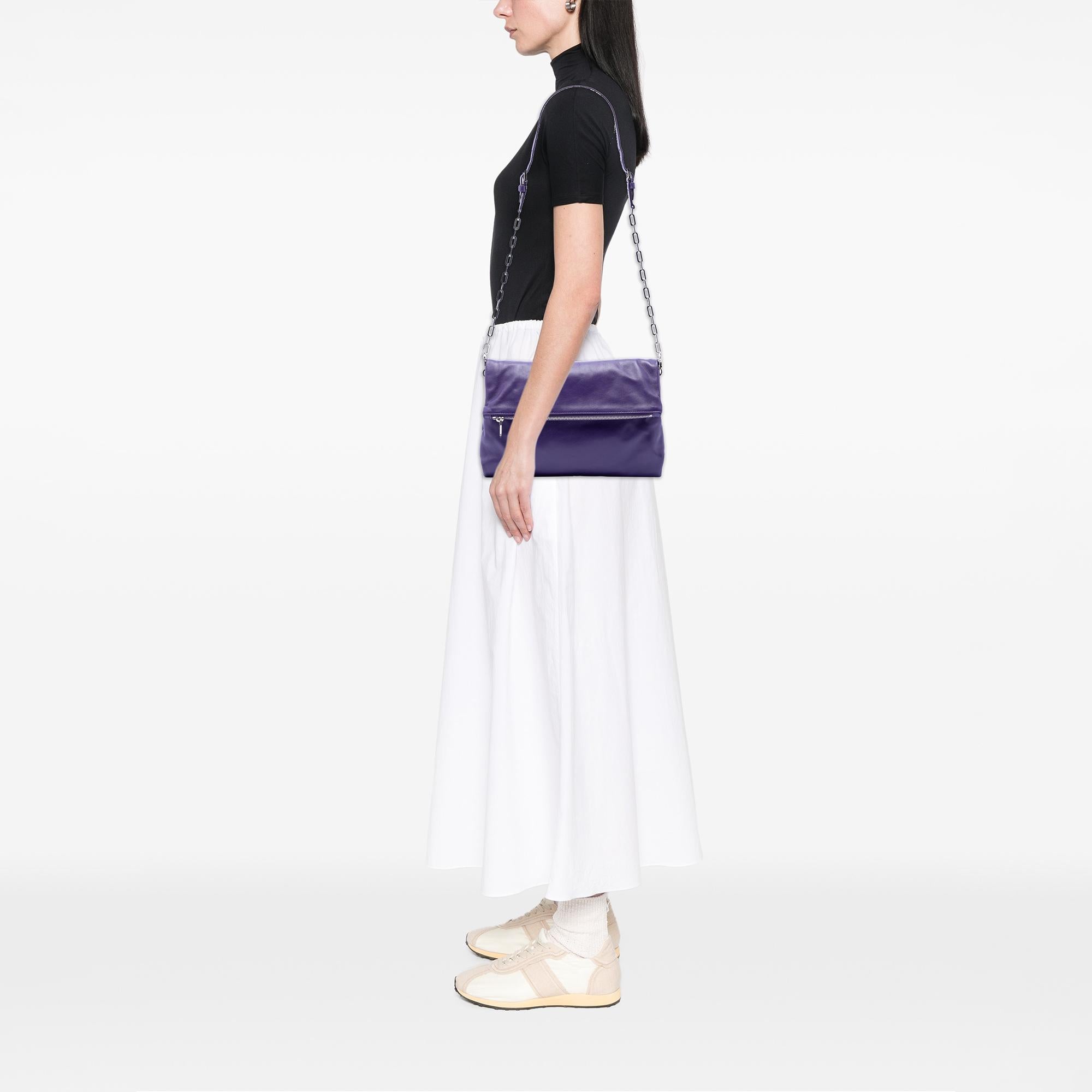 Prada Soft Calf Fold Over Shoulder Bag