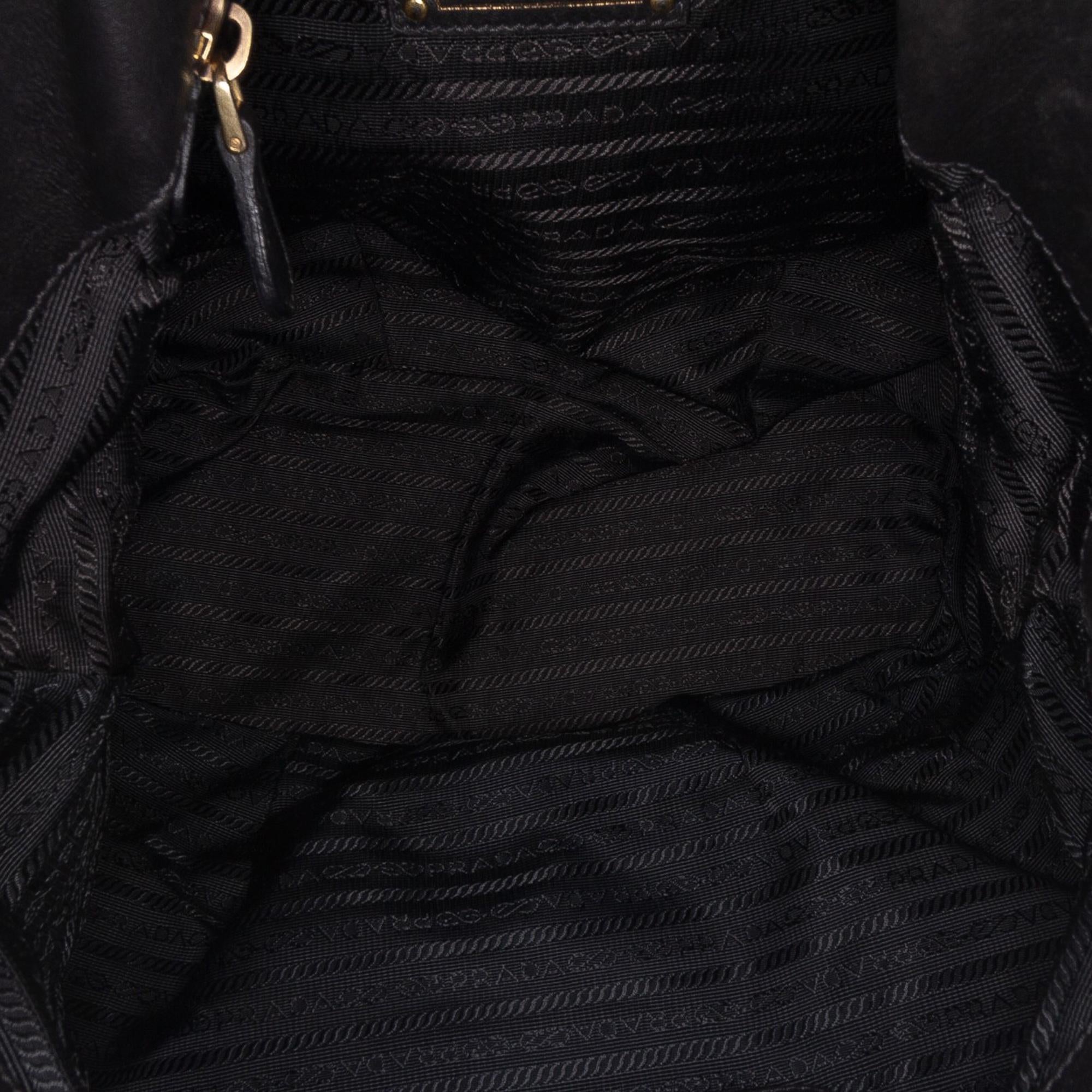 Prada Soft Calf Gathered Satchel