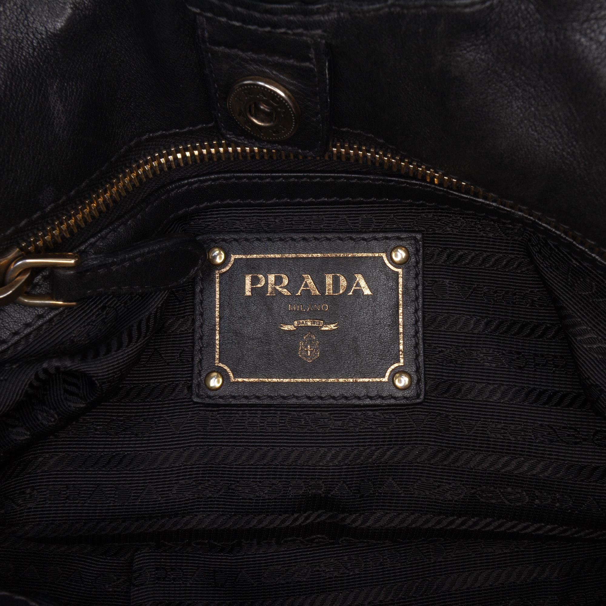 Prada Soft Calf Gathered Satchel