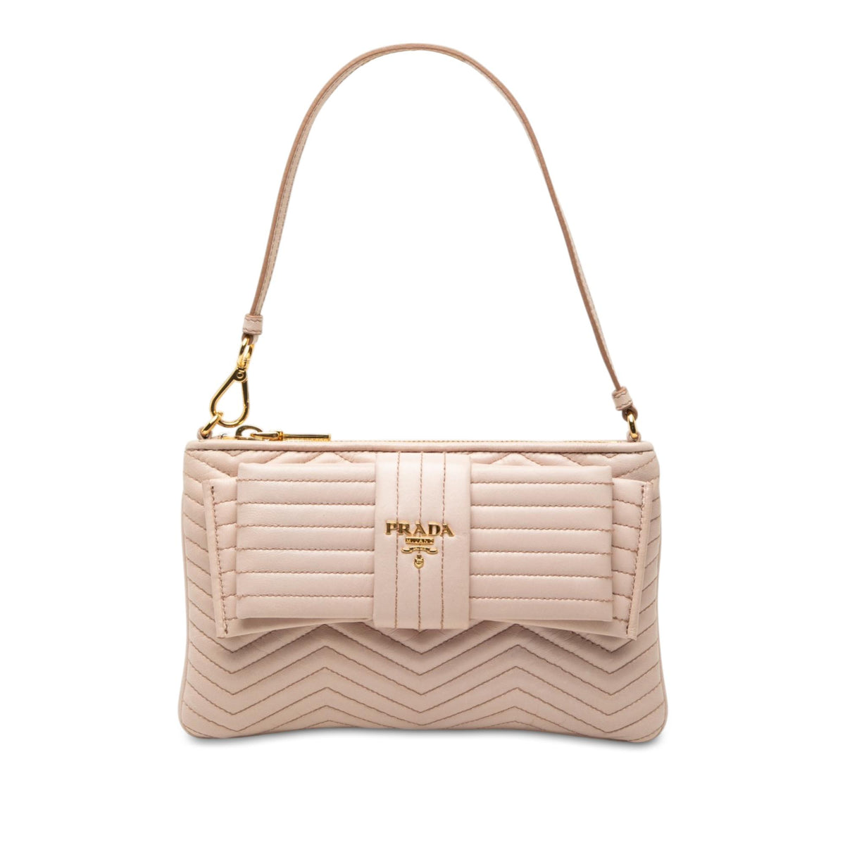 Prada Soft Calf Impunture Diagramme Bow Shoulder Bag