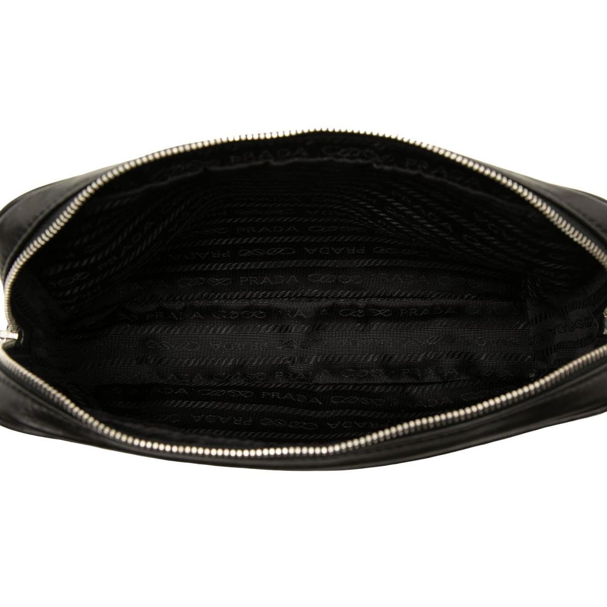Prada Soft Calf Logo Wristlet Clutch