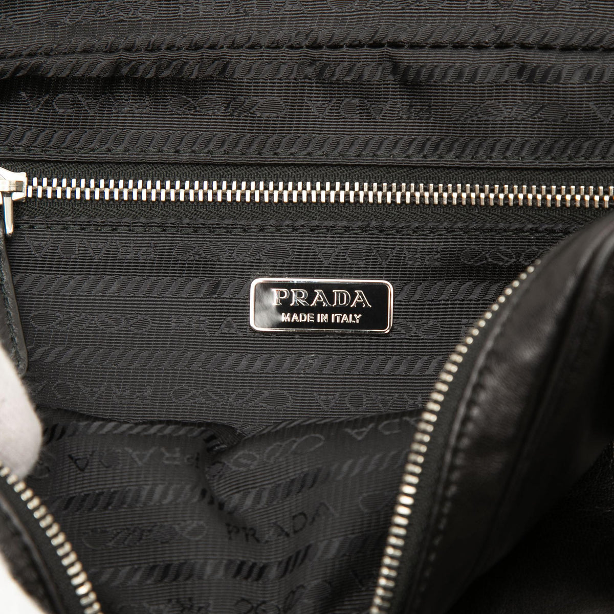 Prada Soft Calf Logo Wristlet Clutch