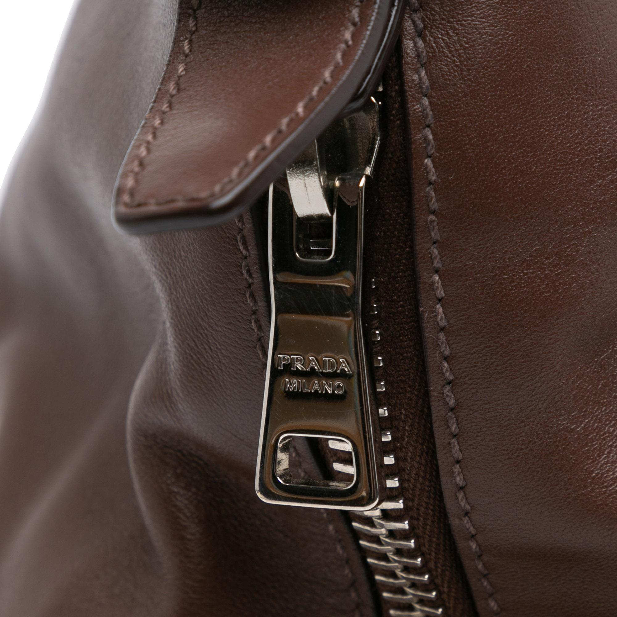 Prada Soft Calf Side Zip Hobo