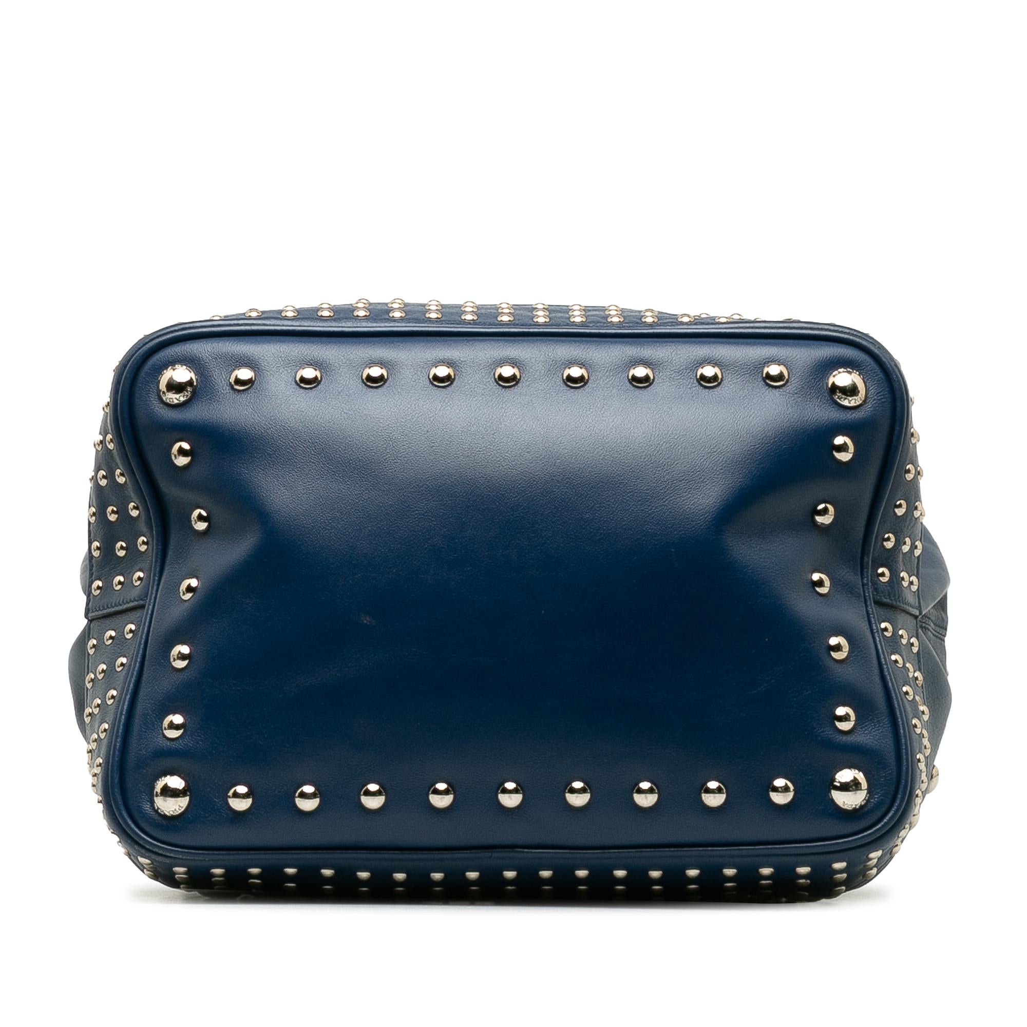 Prada Soft Calf Studded Bucket Bag (SHG-381Kw2)