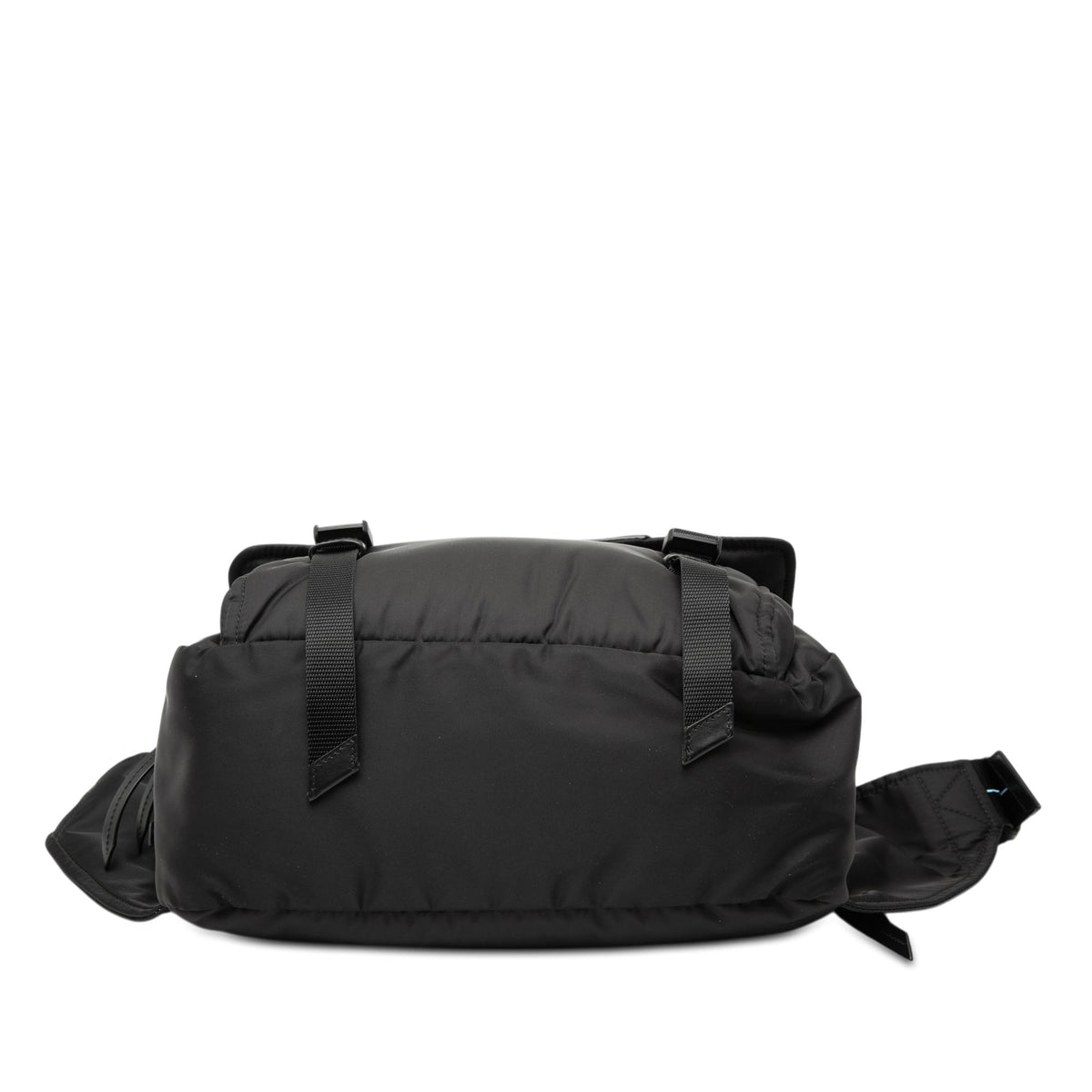 Prada Soft Calf Trimmed Tessuto Double Buckle Belt Bag