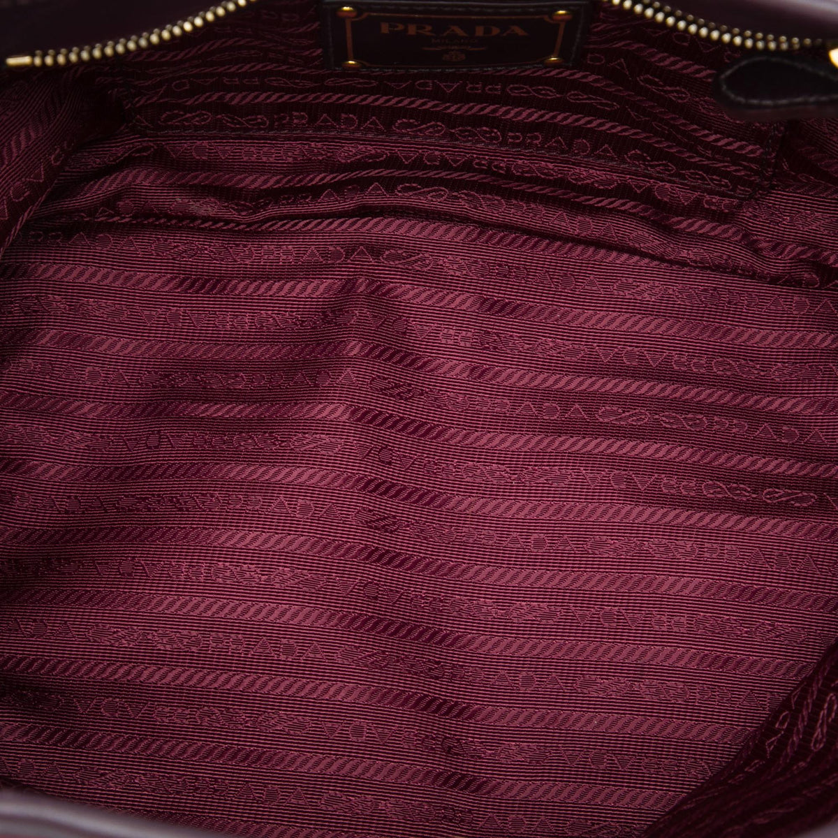 Prada Soft Calf Trimmed Tessuto Satchel