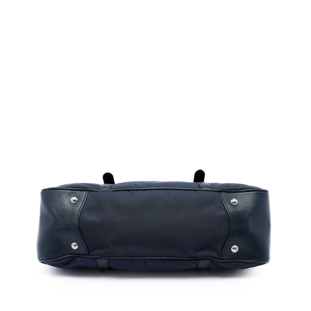 Prada Soft Calf Trimmed Tessuto Zip Top Satchel