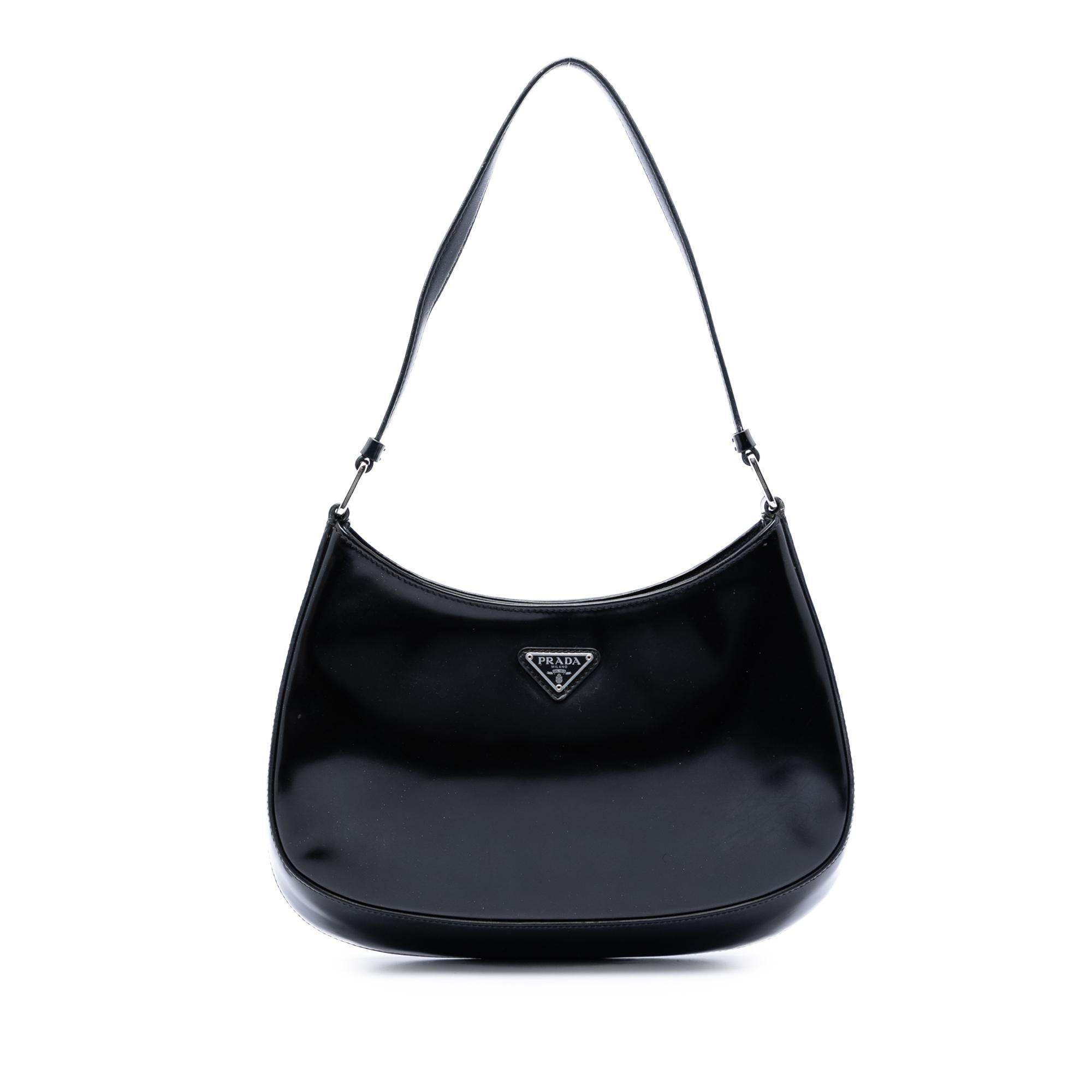Prada Spazzolato Leather Cleo Shoulder Bag