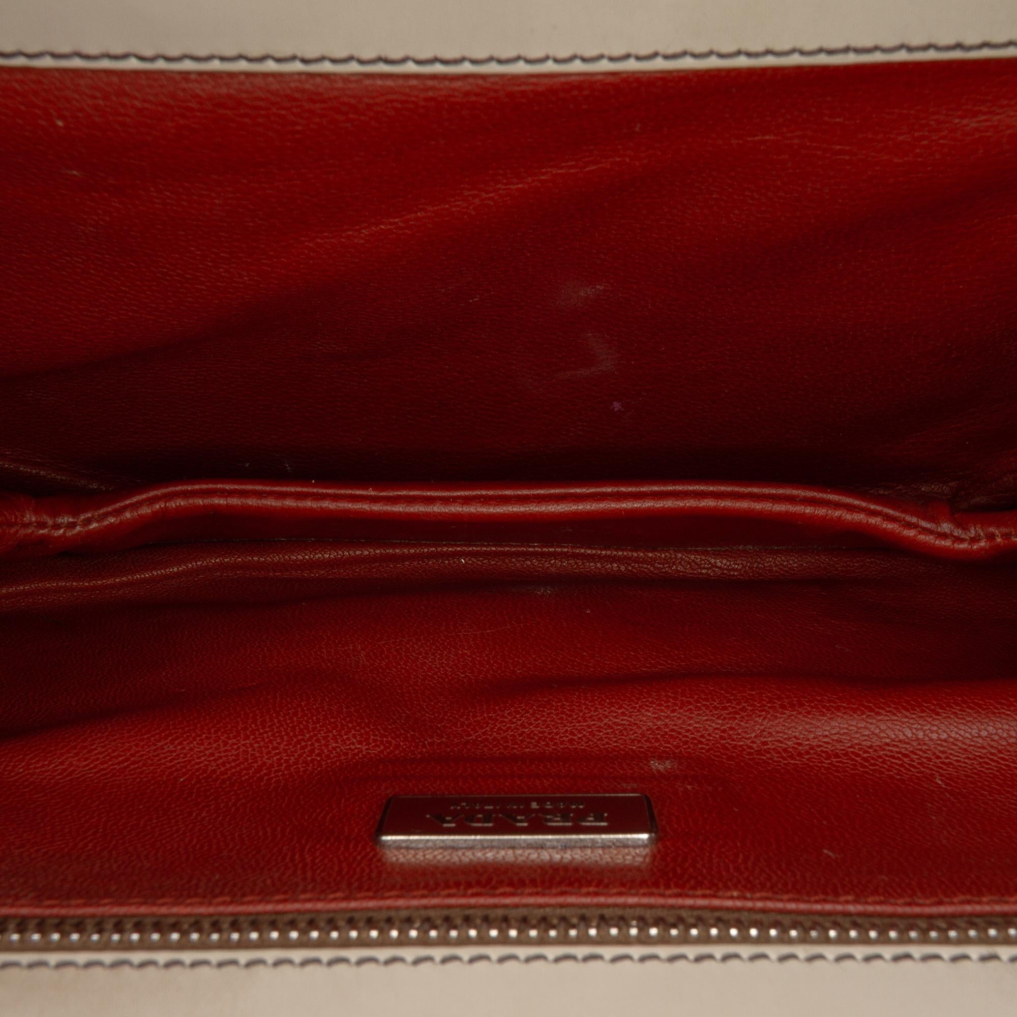 Prada Spazzolato Logo Frame Shoulder Bag