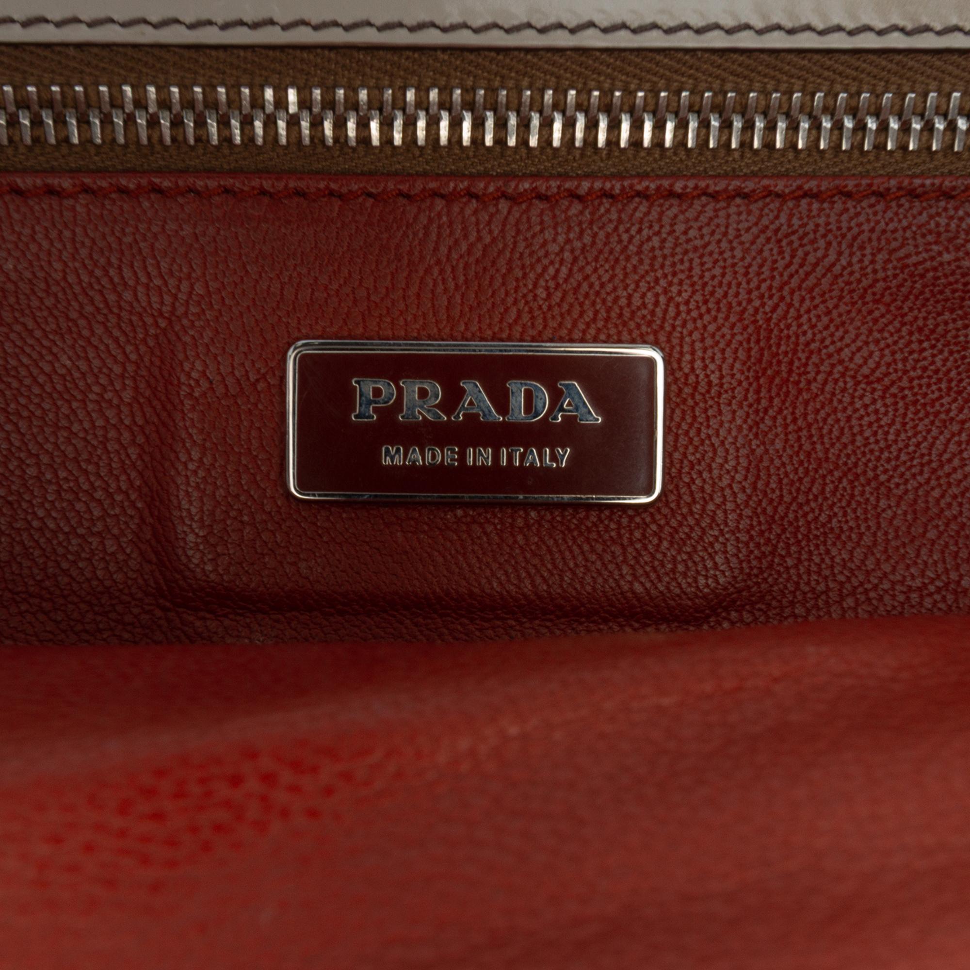 Prada Spazzolato Logo Frame Shoulder Bag