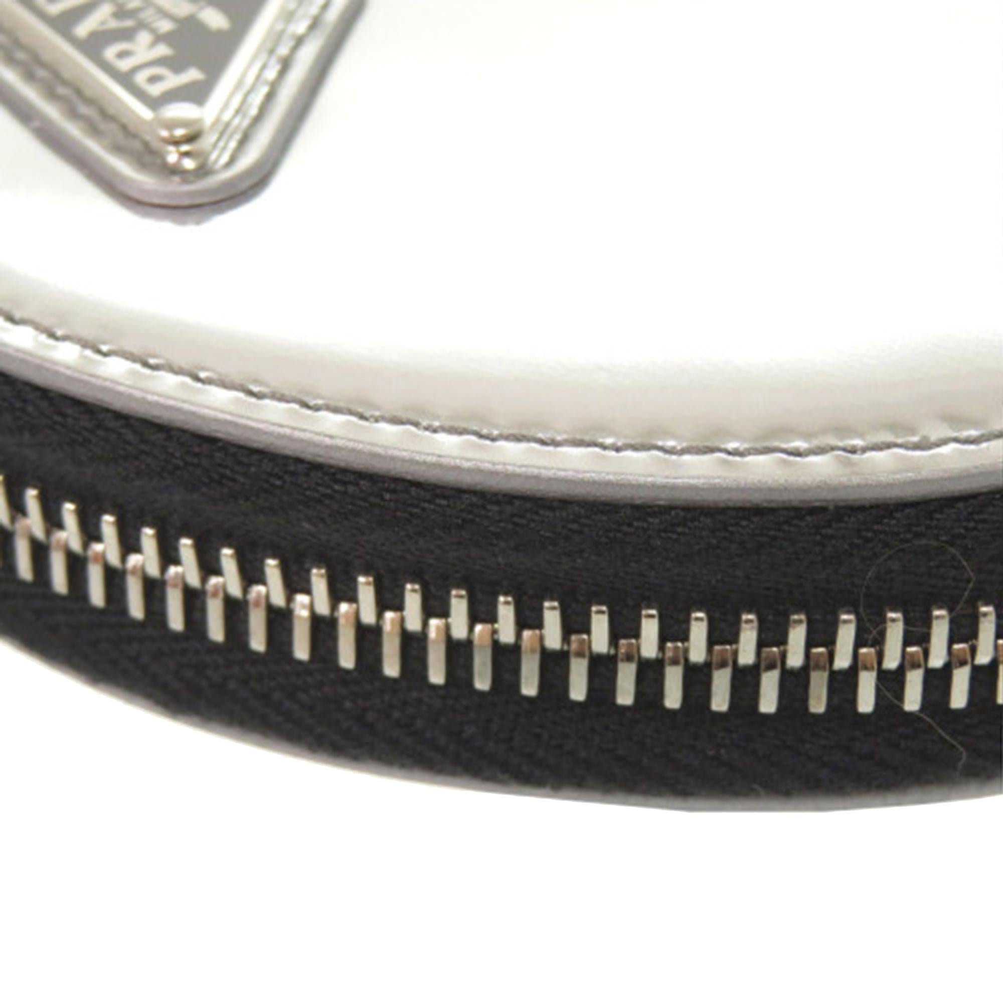 Prada Spazzolato Round Chain Coin Crossbody