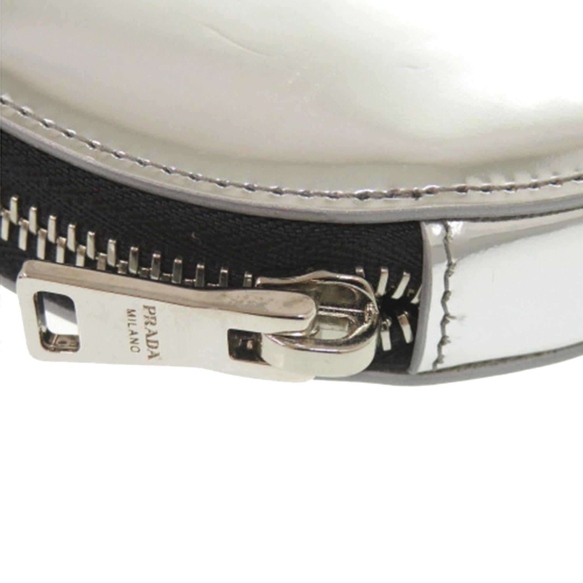 Prada Spazzolato Round Chain Coin Crossbody