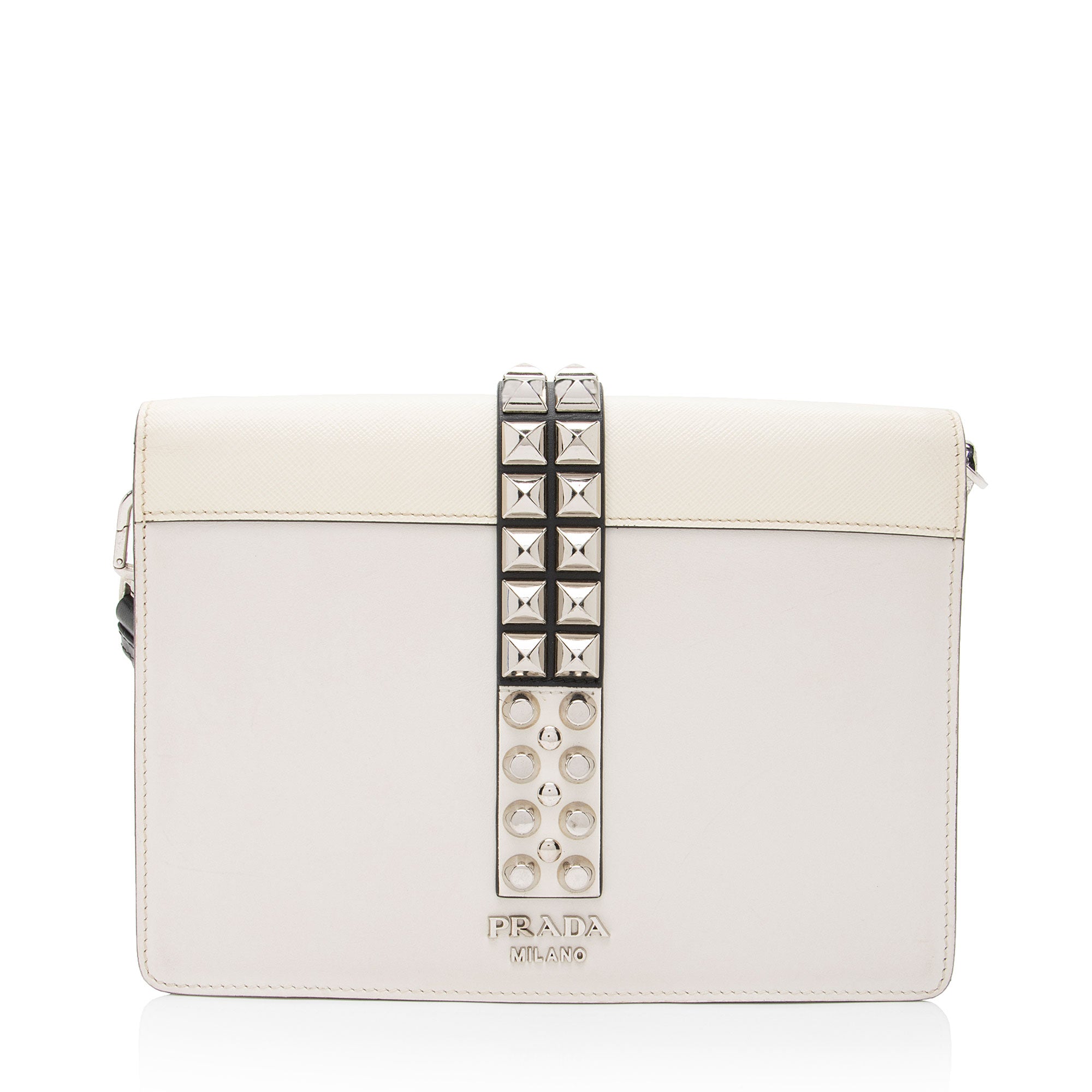 Prada Studded Calfskin Elektra Small Shoulder Bag
