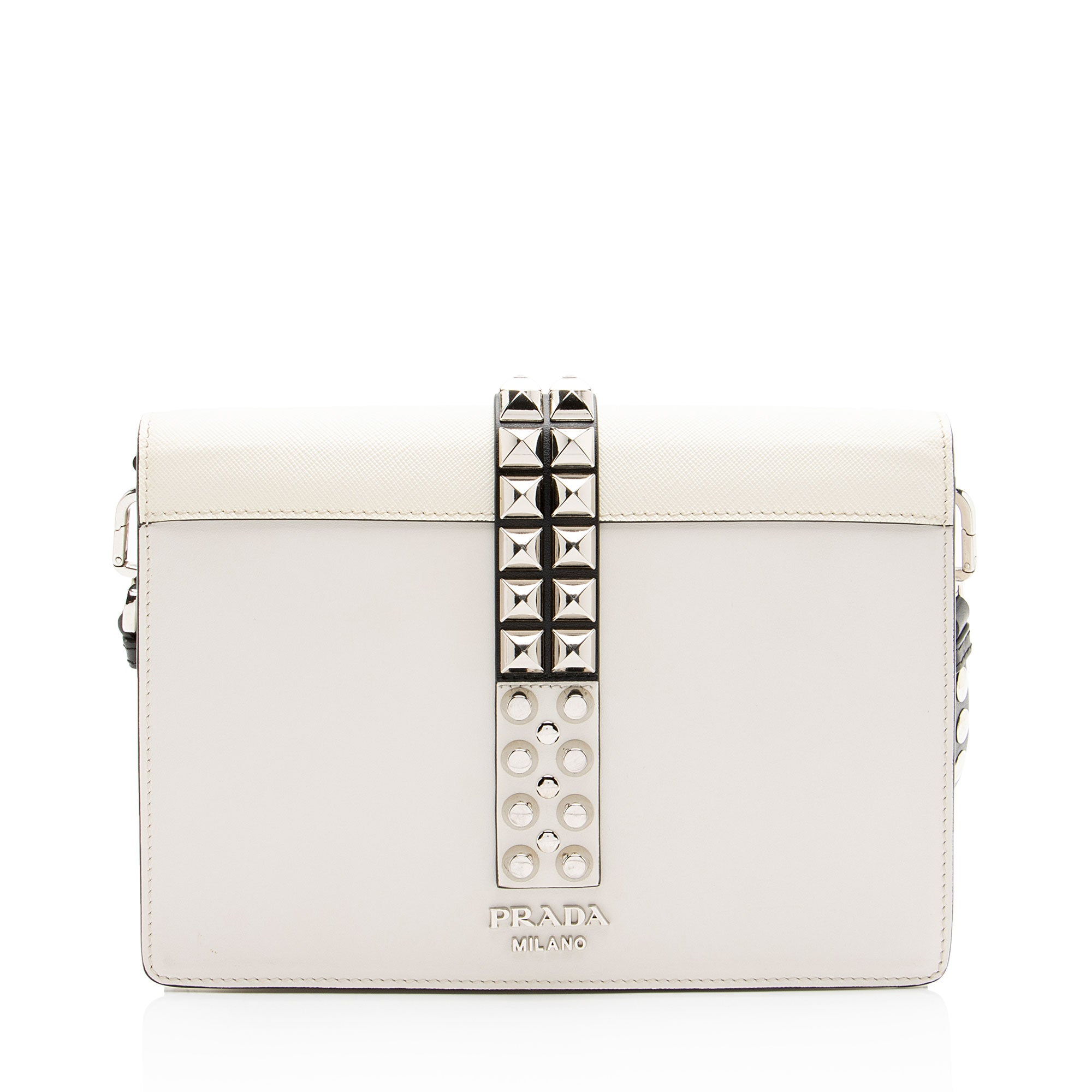 Prada Studded Calfskin Elektra Small Shoulder Bag