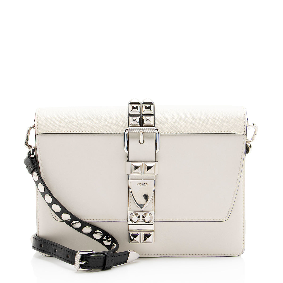 Prada Studded Calfskin Elektra Small Shoulder Bag