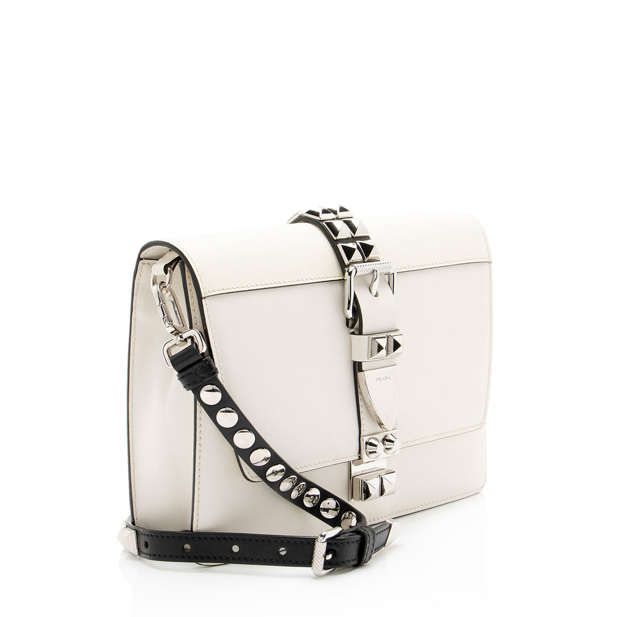 Prada Studded Calfskin Elektra Small Shoulder Bag