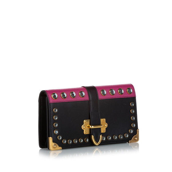 Prada Studded Mini Cahier Leather Crossbody Bag (SHG-JbVdFn) – LuxeDH
