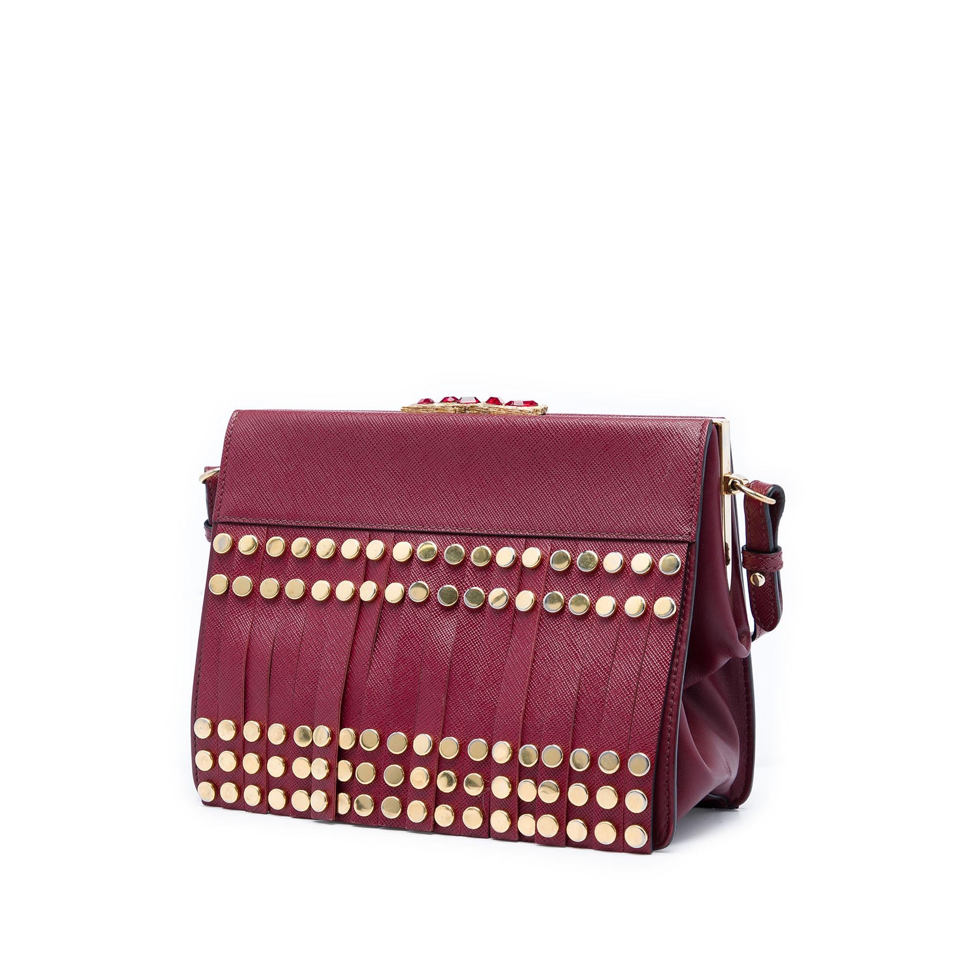 Prada Studded Saffiano Lux Idol Crossbody