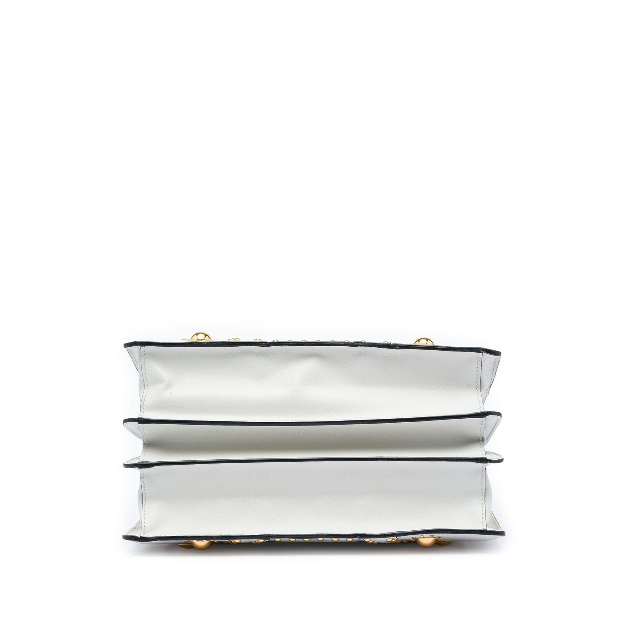 Prada Studded Saffiano Turnlock Handbag