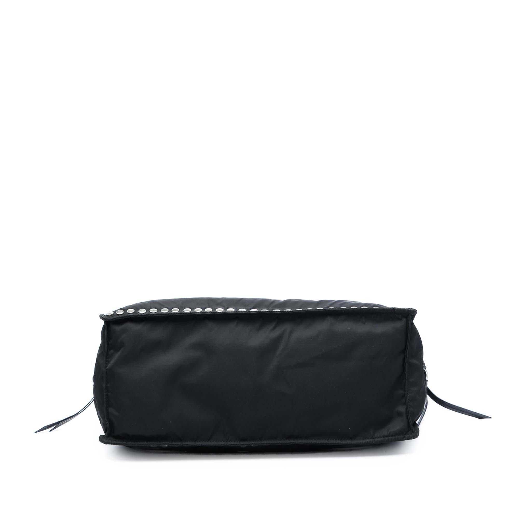 Prada Studded Tessuto Etiquette Tote