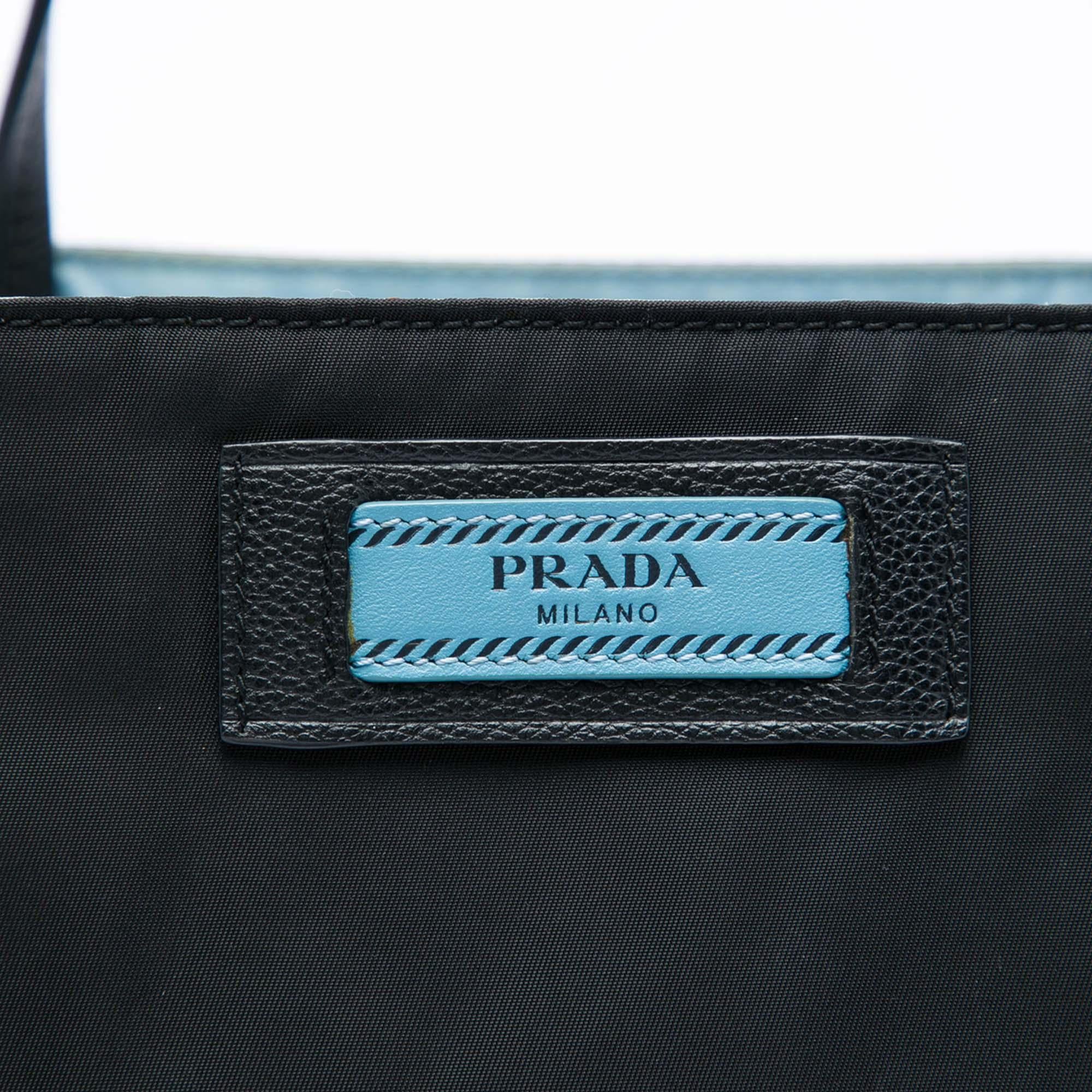 Prada Studded Tessuto Etiquette Tote