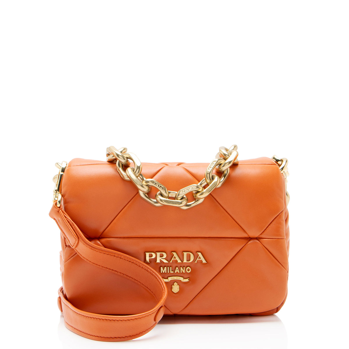 Prada System Nappa Leather Patchwork Flap Shoulder Bag