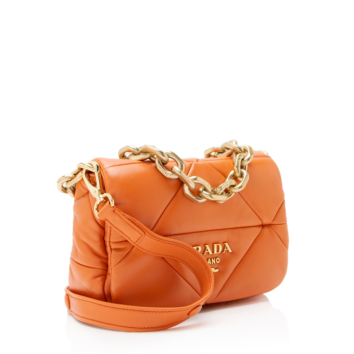 Prada System Nappa Leather Patchwork Flap Shoulder Bag