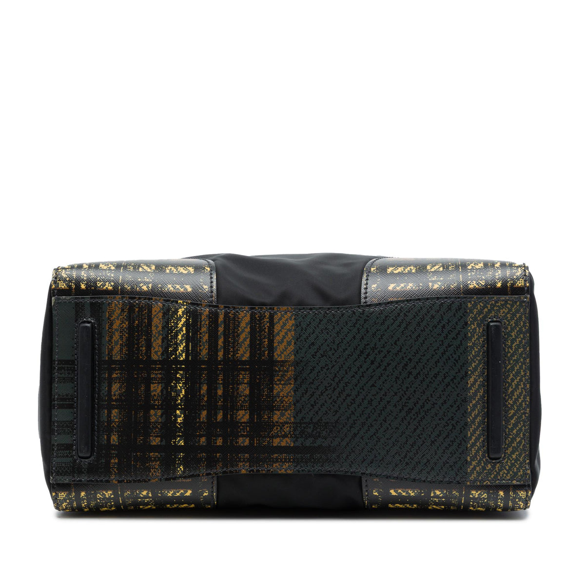 Prada Tartan Saffiano Trimmed Tessuto Satchel